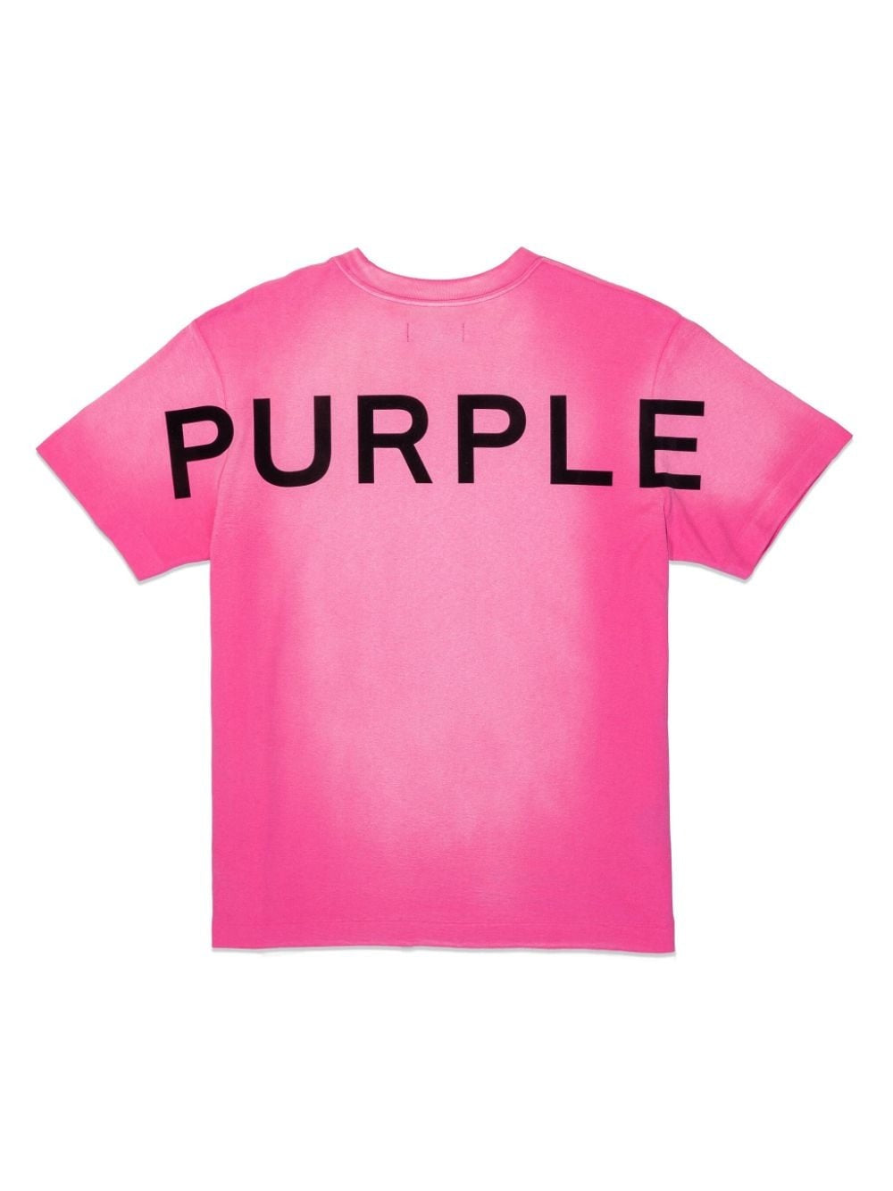 PURPLE LOGO-PRINT FADED COTTON T-SHIRT