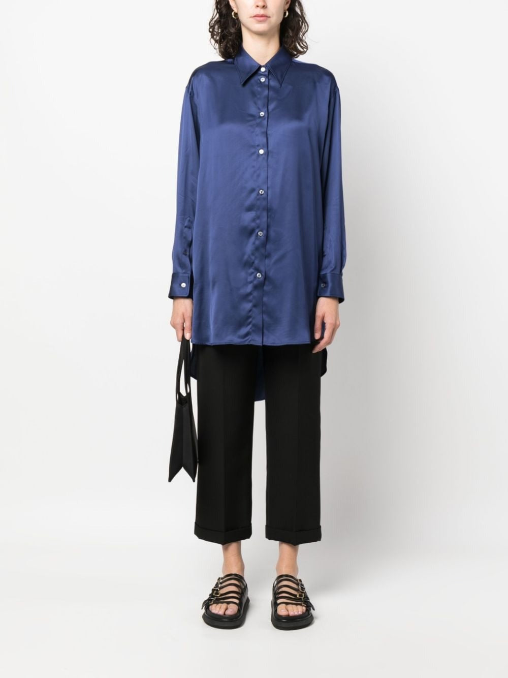 MM6 OVERSIZED CUT-OUT SATIN SHIRT