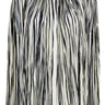 STRIPED PLEATED PRINTED SHEER CHIFFON BLOUSE