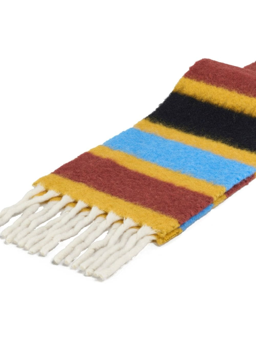 MARNI LOGO-PATCH STRIPED SCARF