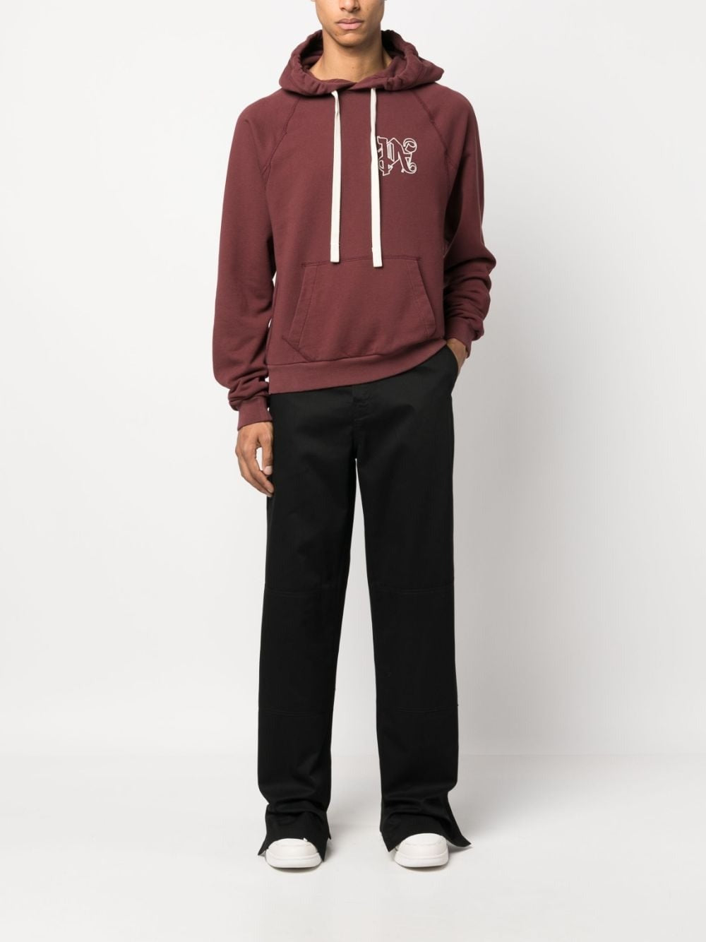 PA MONOGRAM-EMBROIDERED COTTON HOODIE