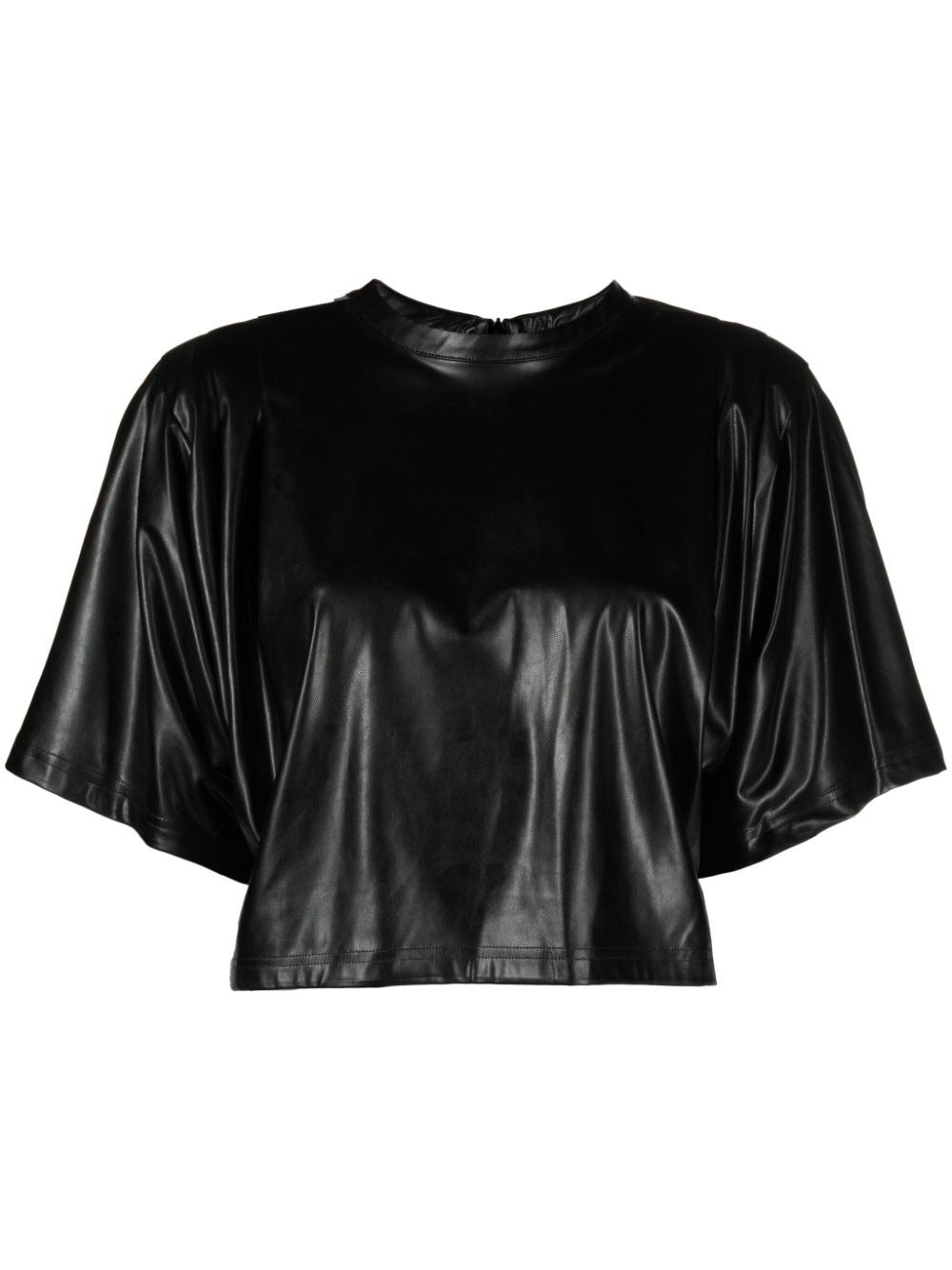 BROOKY CROPPED FAUX-LEATHER TOP