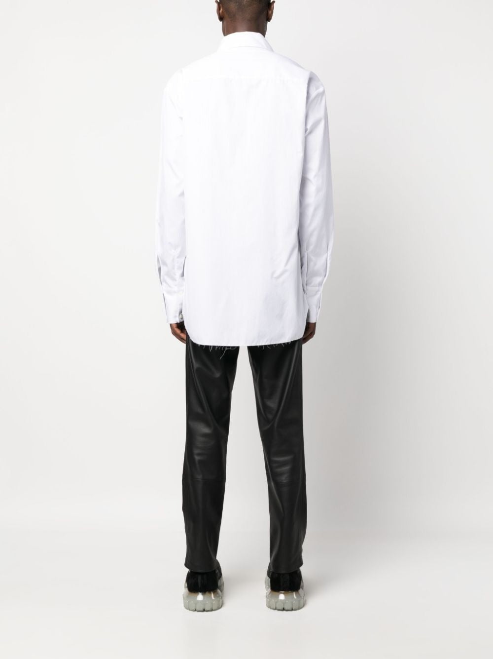 BUTTON-UP COTTON-BLEND EXTRA-LONG SLEEVES SHIRT