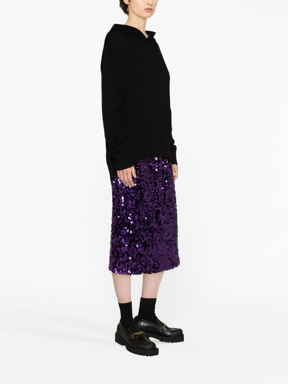 SEQUIN-EMBELLISHED MIDI SKIRT