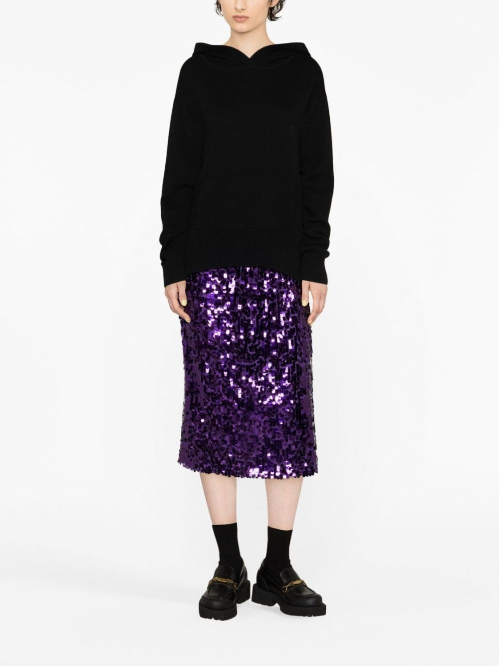 SEQUIN-EMBELLISHED MIDI SKIRT