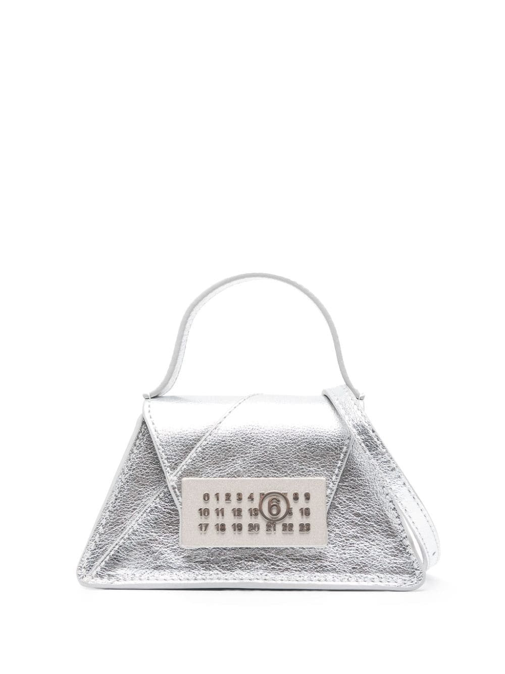 MINI NUMERIC METALLIC EFFECT TOP-HANDLE BAG