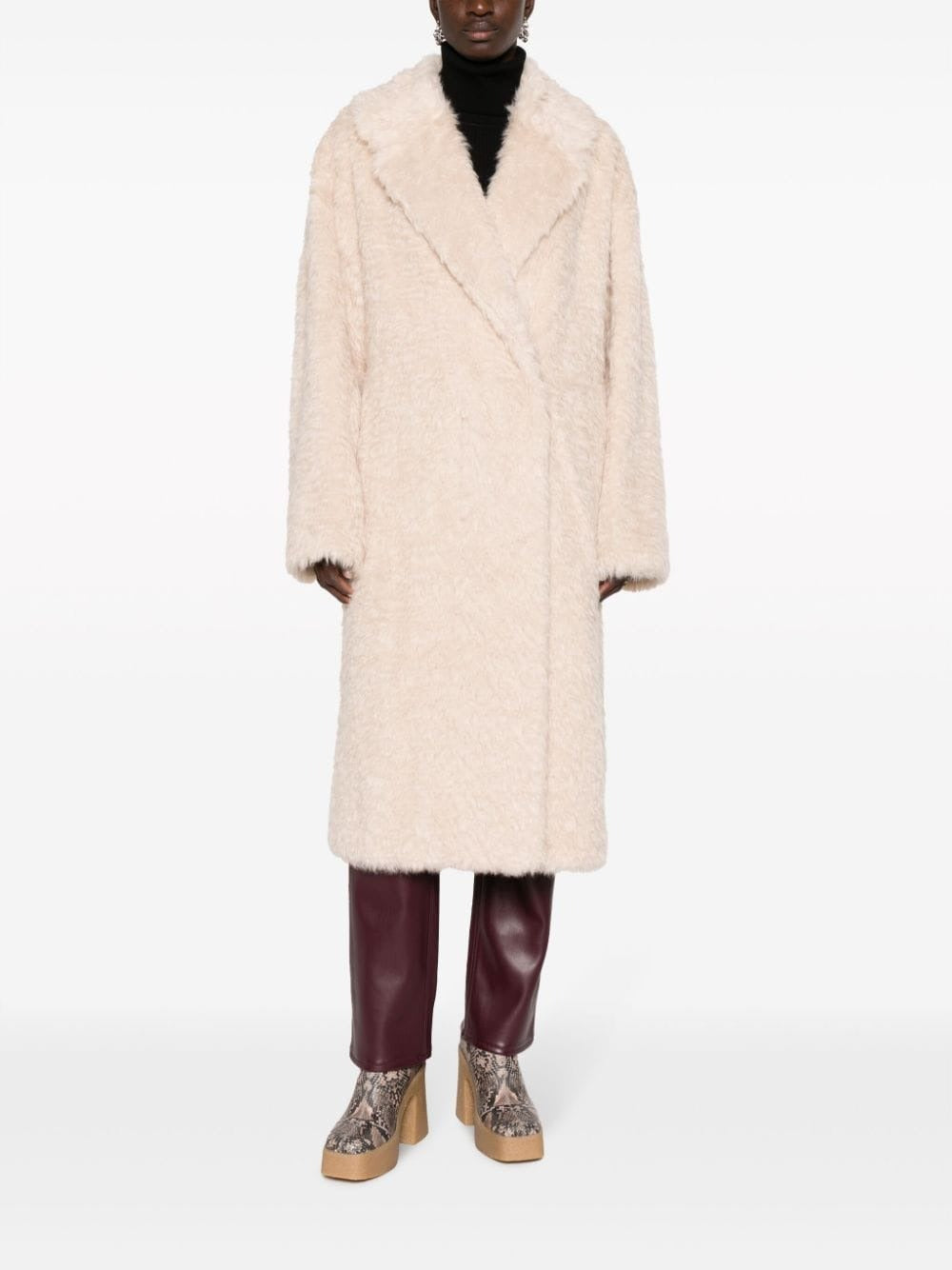 NICOLE LONG FAUX-FUR COAT