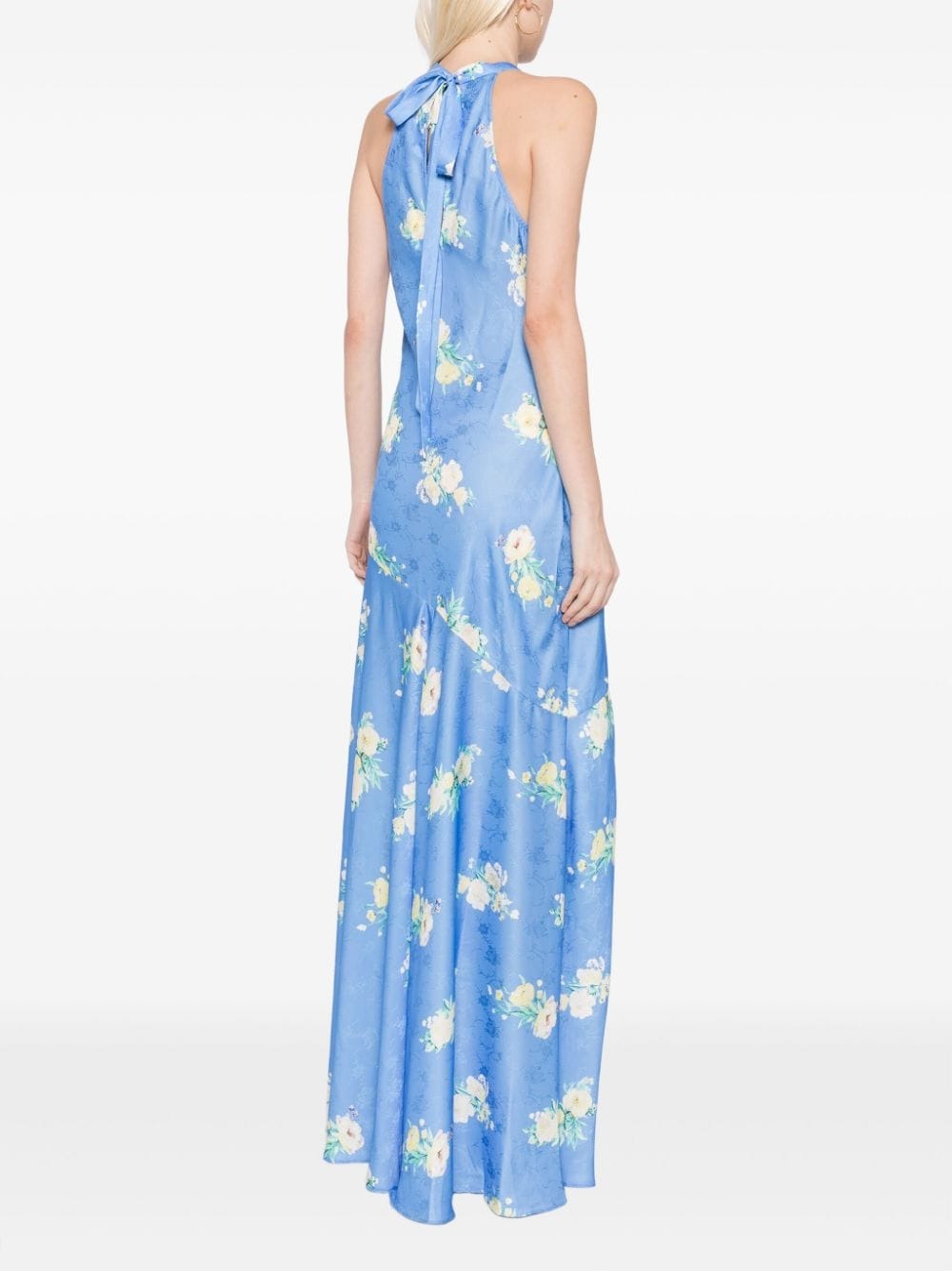 BRINDA FLORAL-PRINT HALTERNECK MAXI DRESS