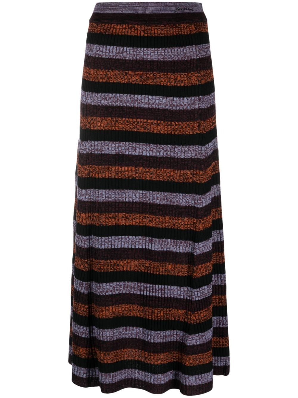 SPRAYED MERINO RIB WOOL MAXI SKIRT