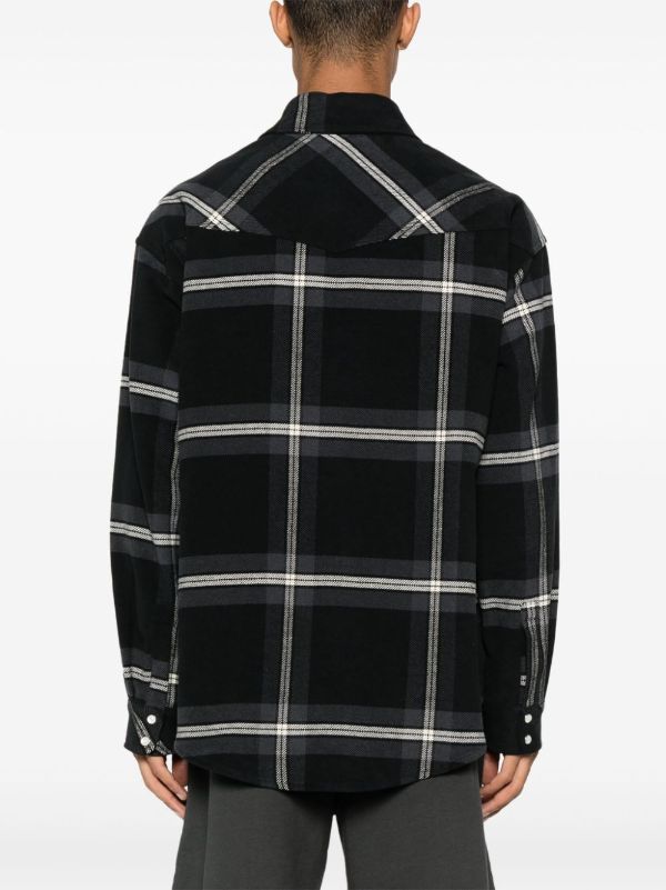 CHECKED COTTON-FLANNEL SHIRT JACKET