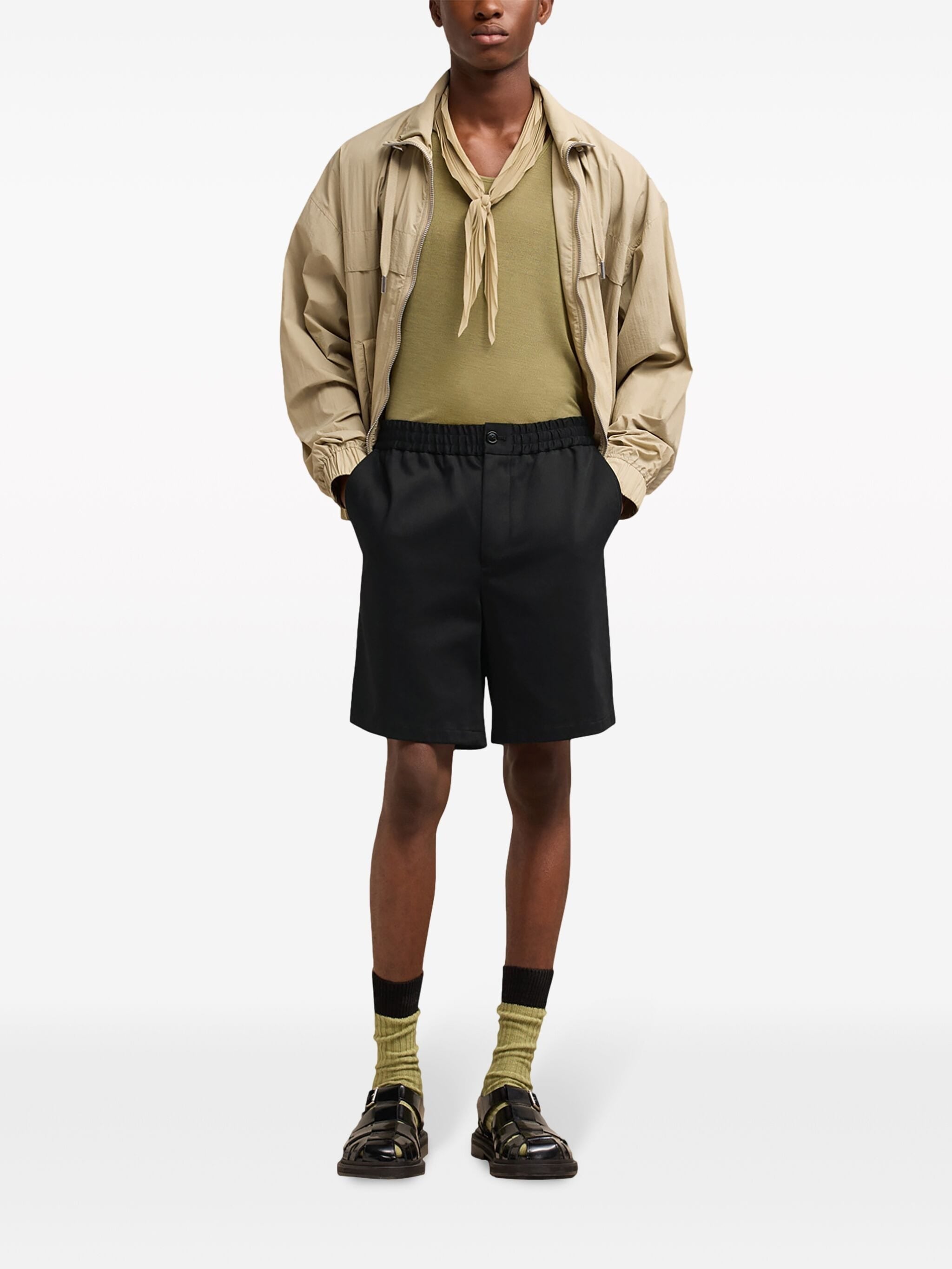 ELASTICATED WAISTBAND CHINO COTTON SHORTS