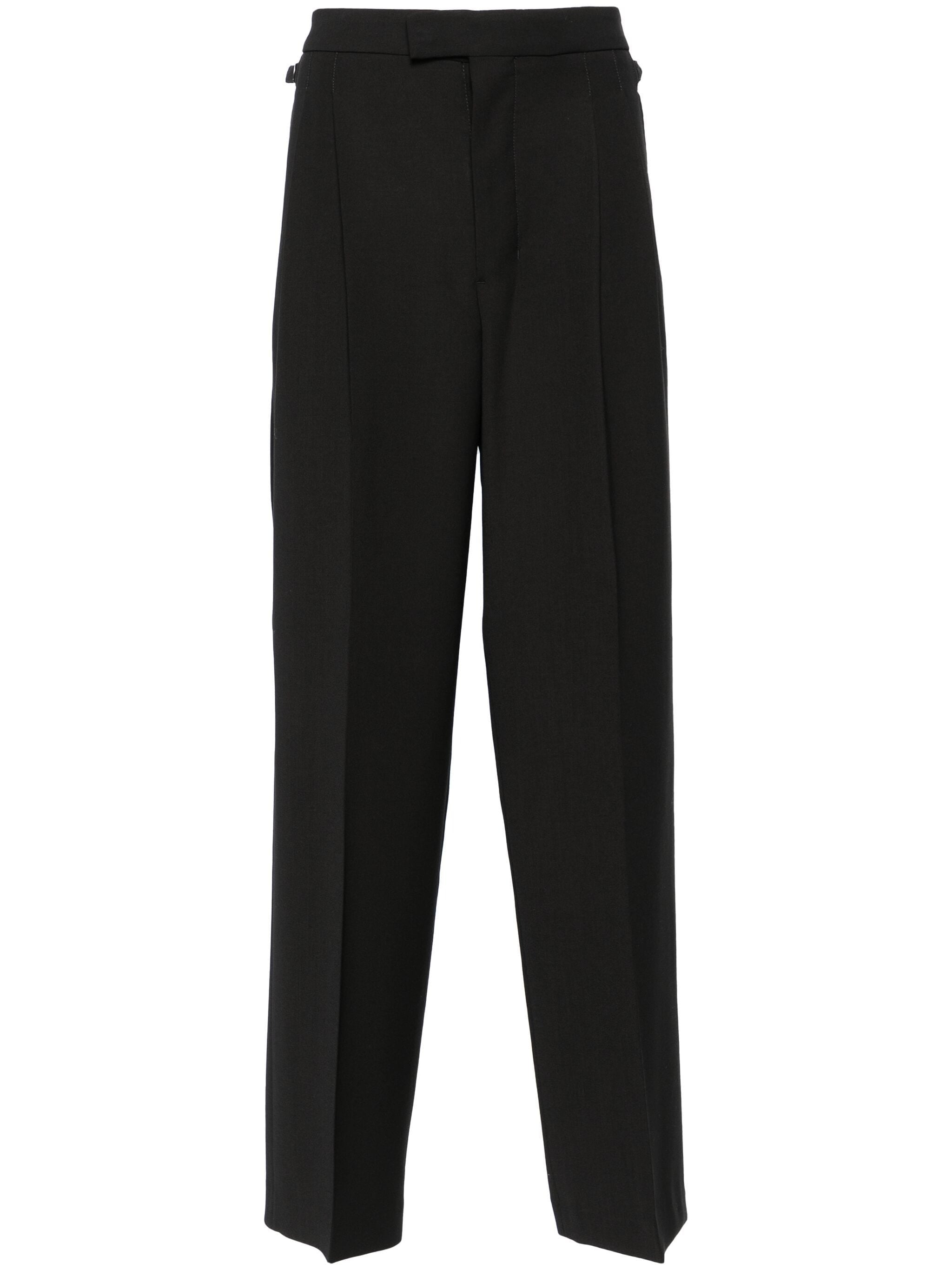 PLEAT DETAILING MID-RISE TAILORED TROUSERS