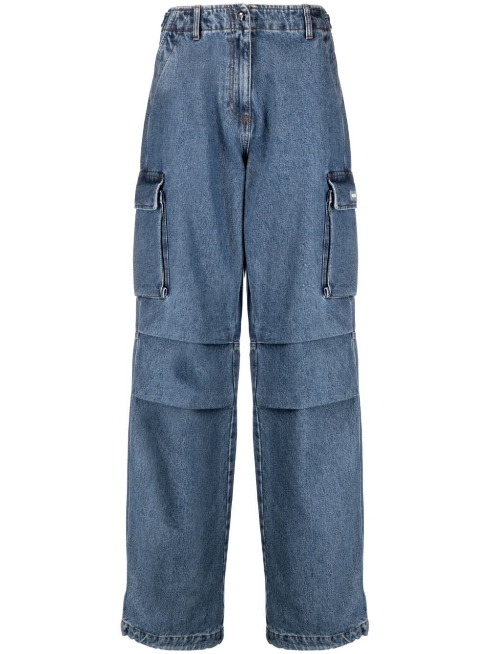 HIGH-WAISTED WIDE-LEG CARGO TROUSERS