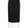 ASYMMETRIC LAYERED VIRGIN WOOL BLEND MIDI SKIRT