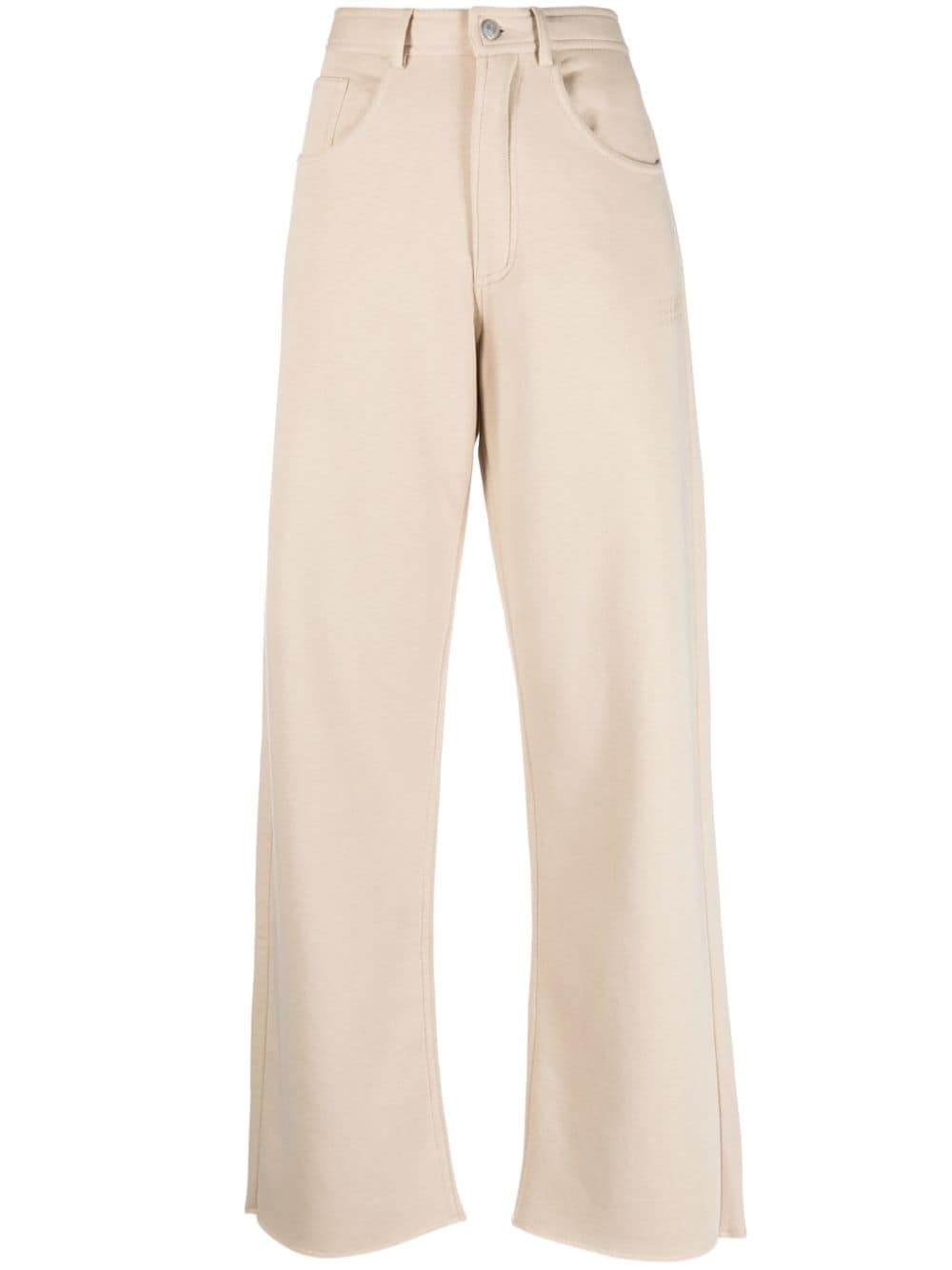 NUMBERS-MOTIF WIDE-LEG BELT LOOPS TROUSERS