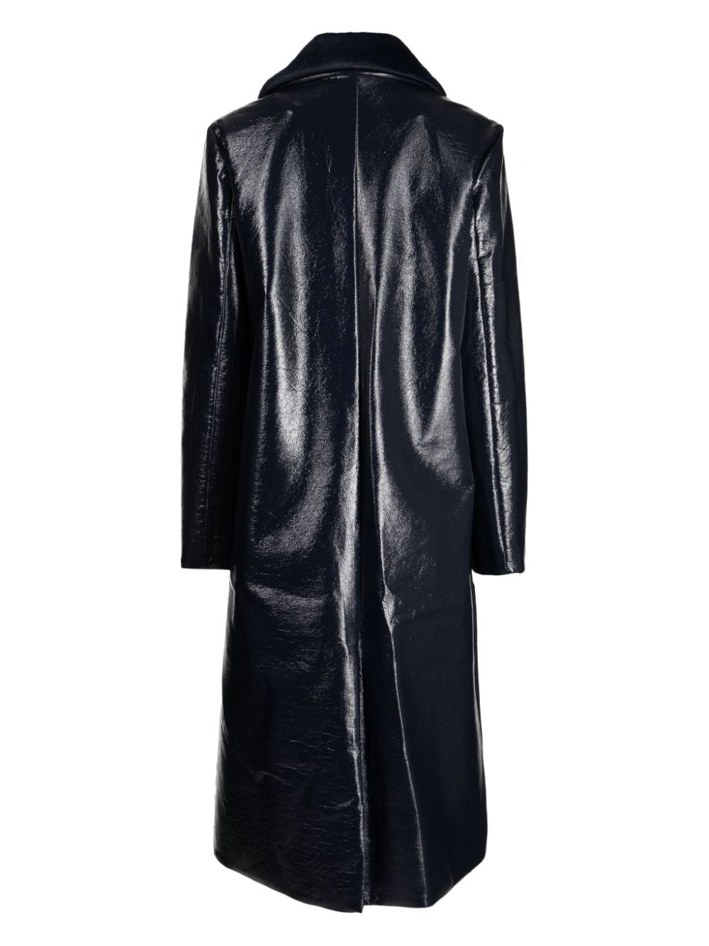 VARNISHES FAUX-FUR COLLAR AND SIDE POCKETS COAT