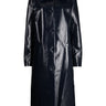 VARNISHES FAUX-FUR COLLAR AND SIDE POCKETS COAT