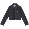 LOGO-APPLIQUE CROPPED DENIM JACKET