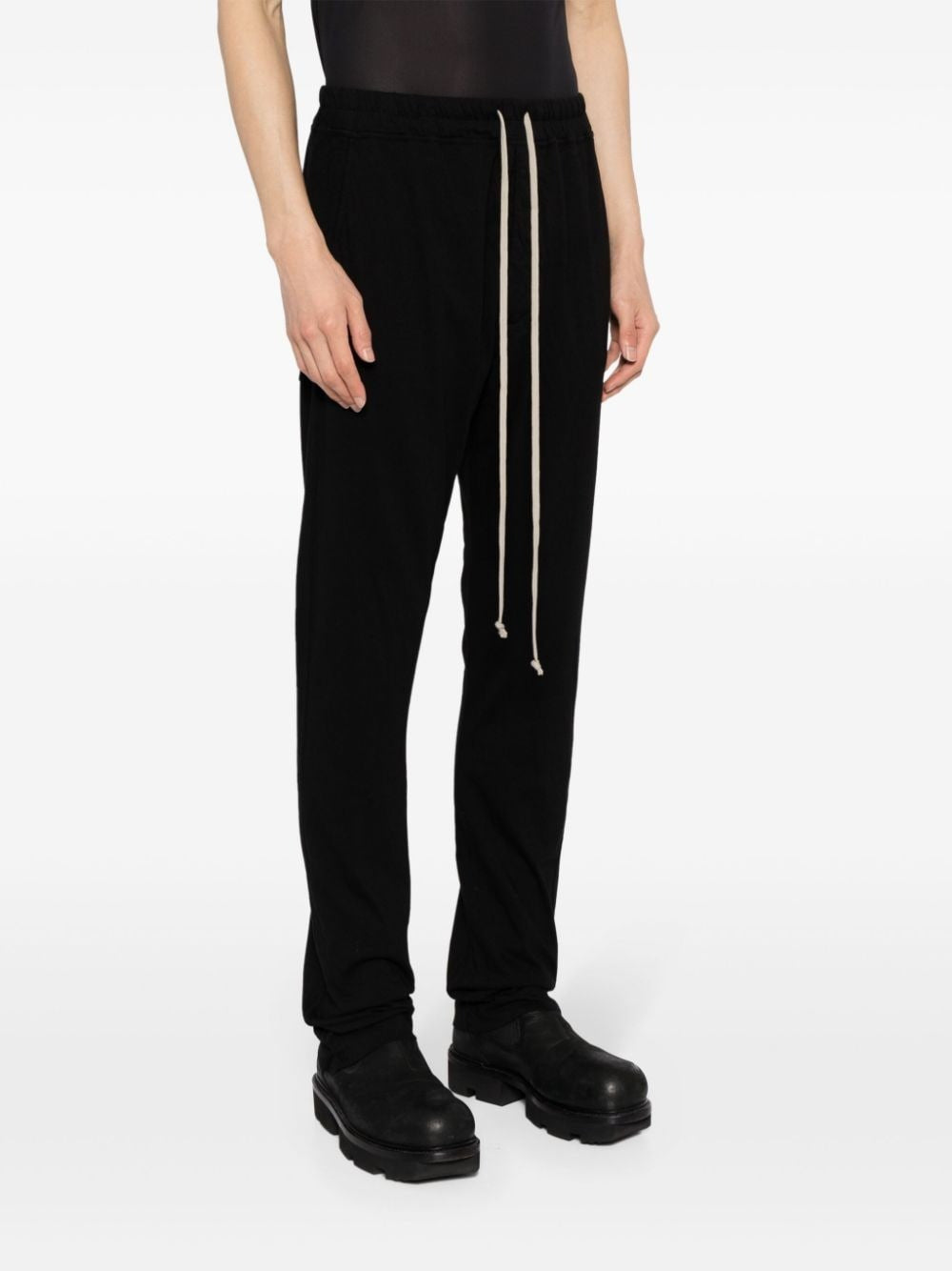 DRAWSTRING COTTON SLIM-CUT TRACK PANTS