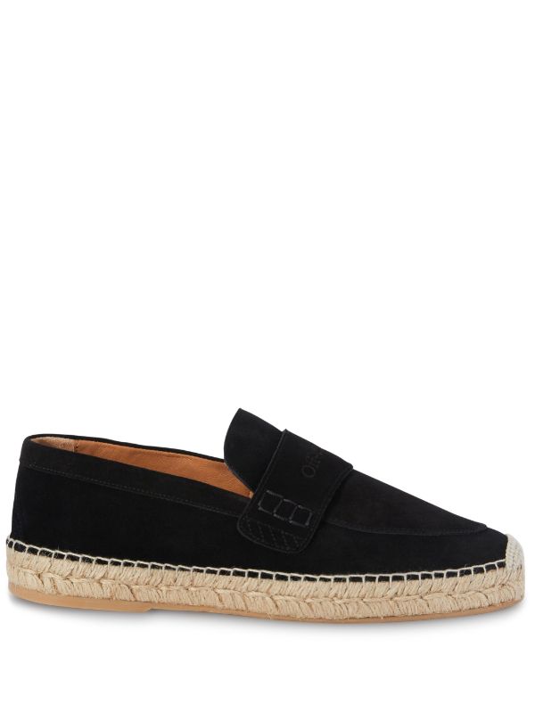 BIDARETTE LOGO-PRINT SUEDE ESPADRILLES