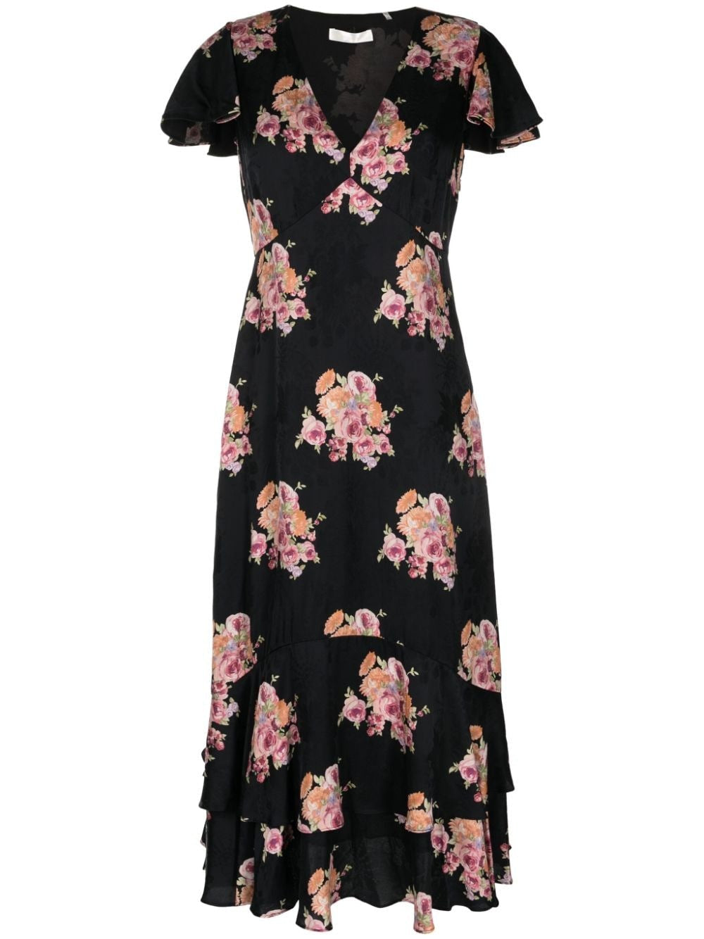 ELOWEN FLORAL-PRINT MIDI DRESS