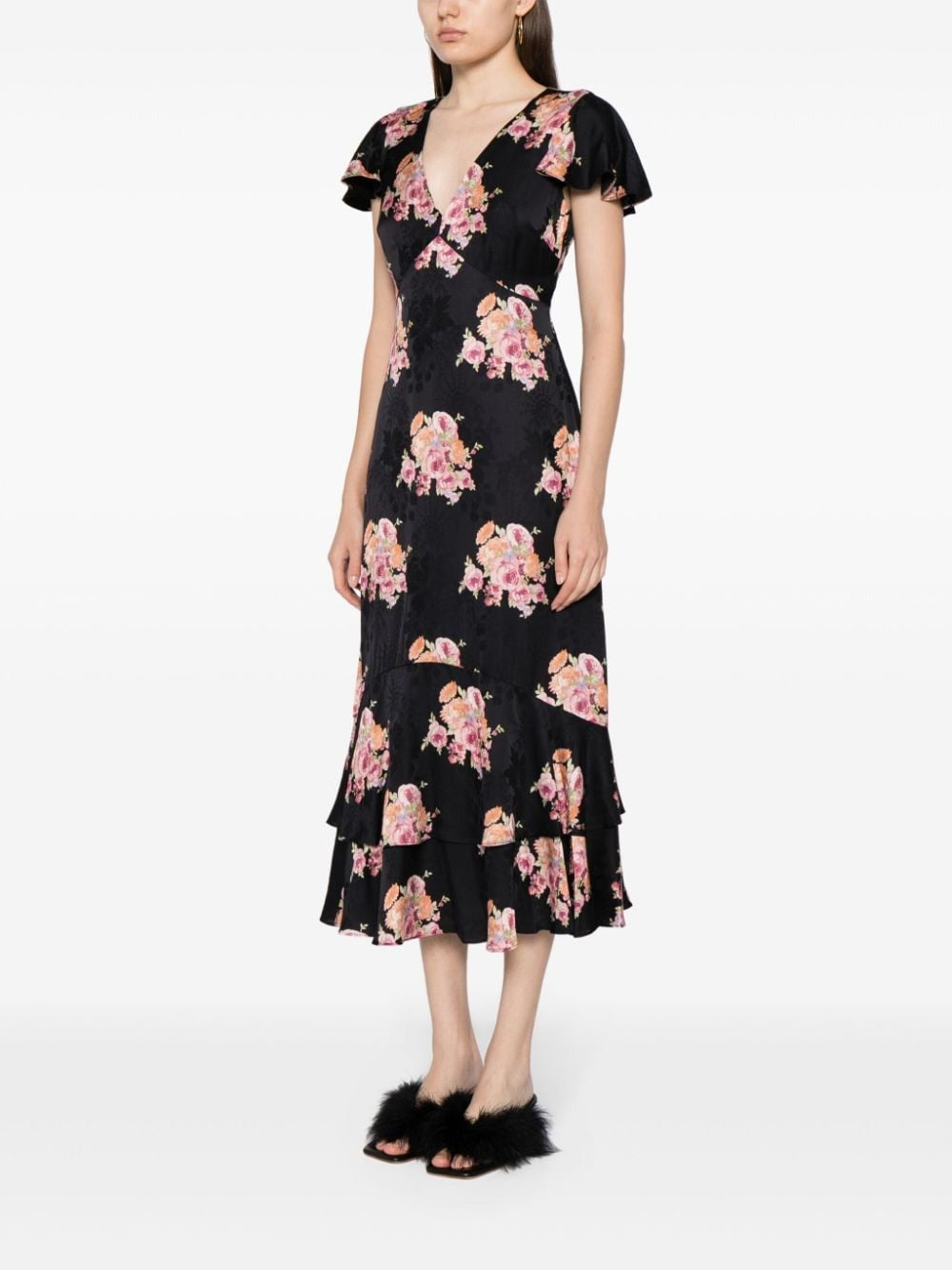 ELOWEN FLORAL-PRINT MIDI DRESS