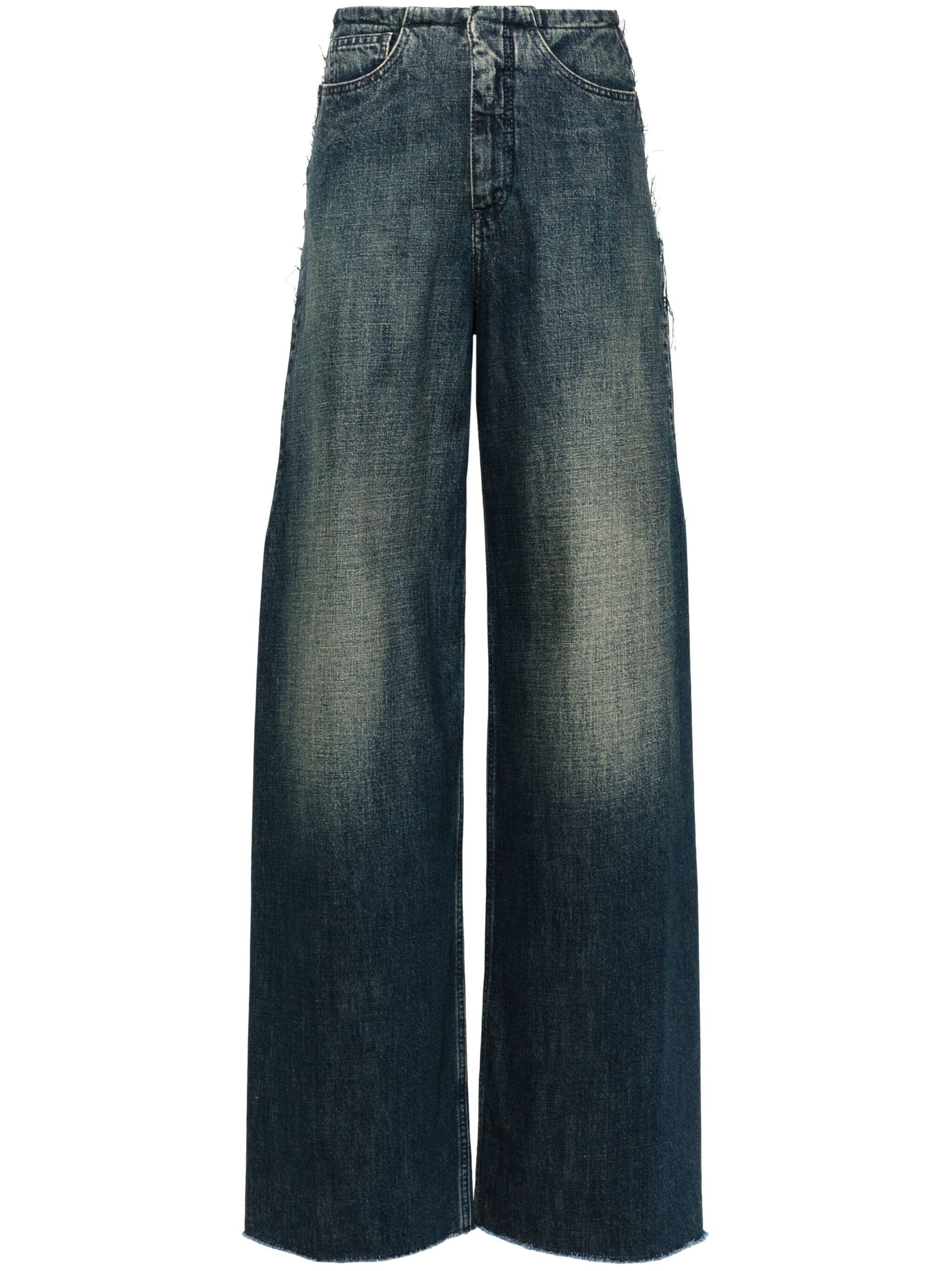 SIGNATURE SINGLE-STITCH LOGO WIDE-LEG JEANS