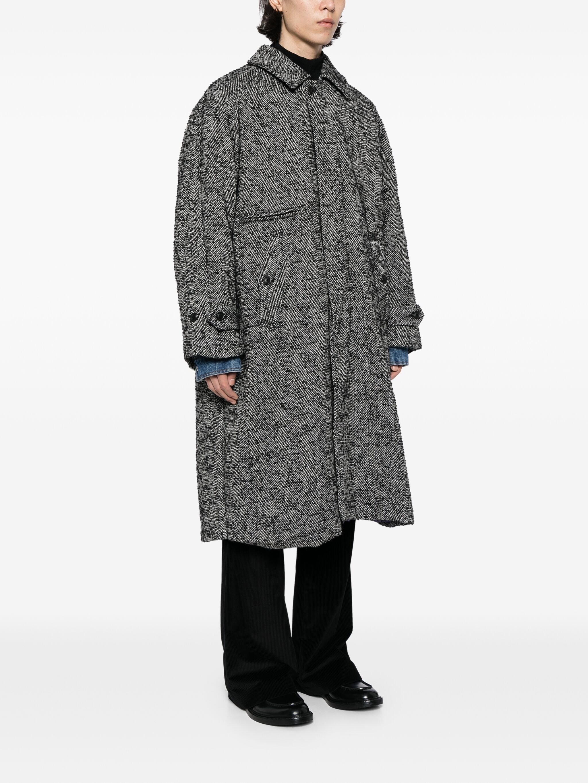 BALCOLLAR COAT - W/PE/R/N TWEED