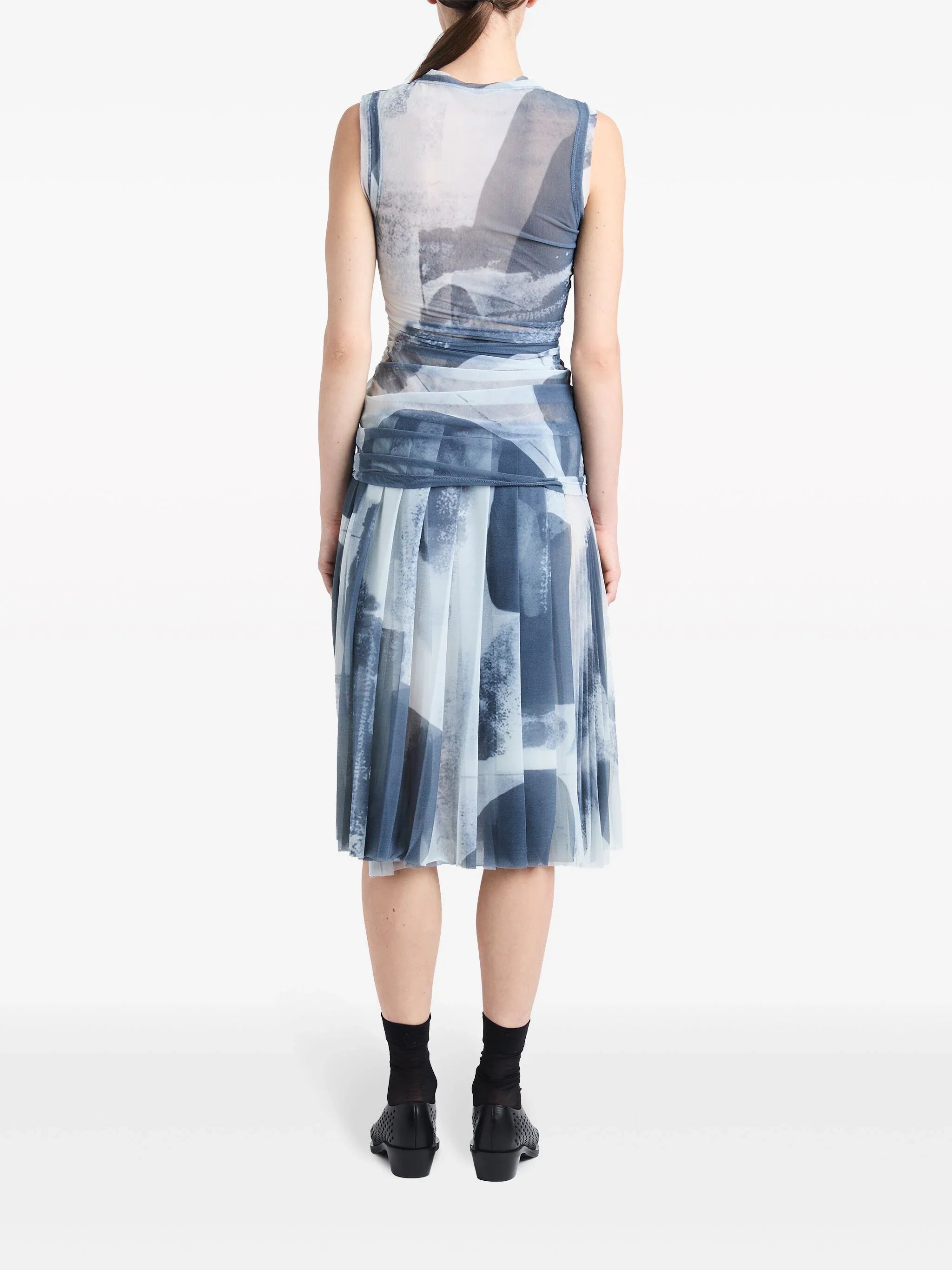 ZOE ABSTRACT-PRINT MIDI DRESS