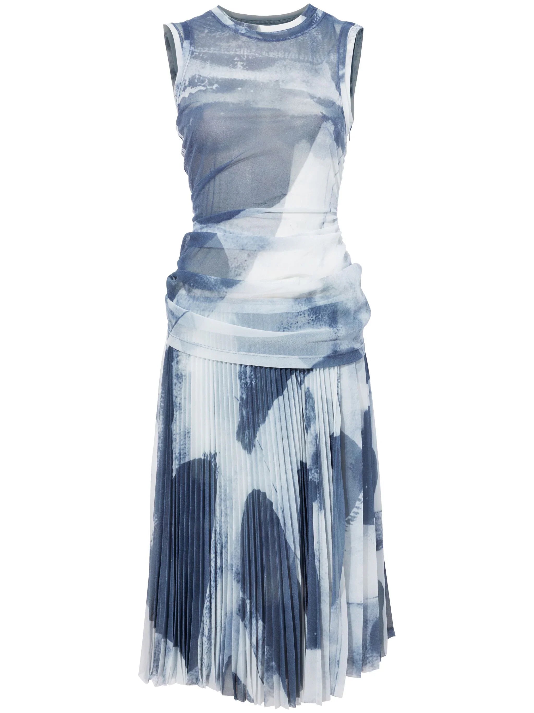 ZOE ABSTRACT-PRINT MIDI DRESS