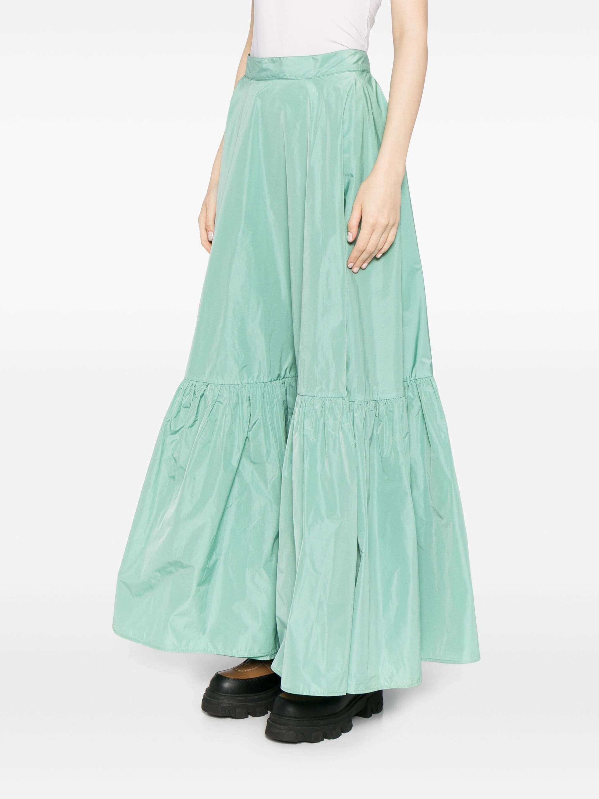 YARN DYED TAFFETA WATERPROOF MAXI SKIRT