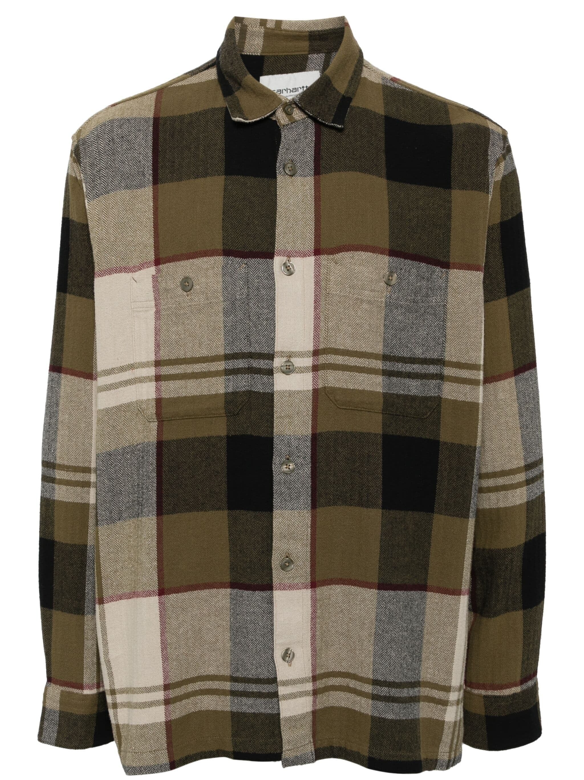 DELLINGER LONG SLEEVE HERRINGBONE FLANNEL SHIRT