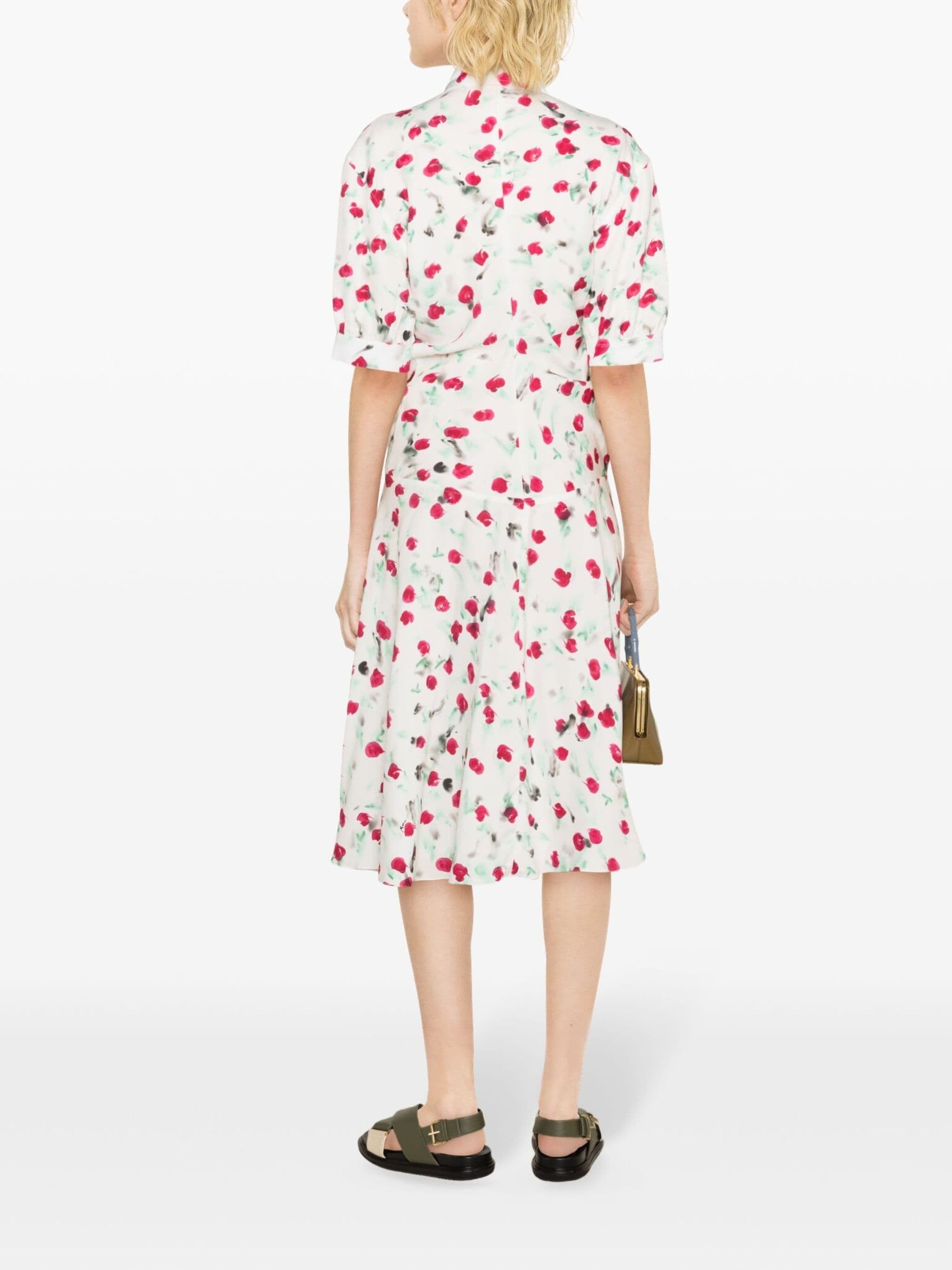 REVERIE-PRINT CREPE MIDI DRESS