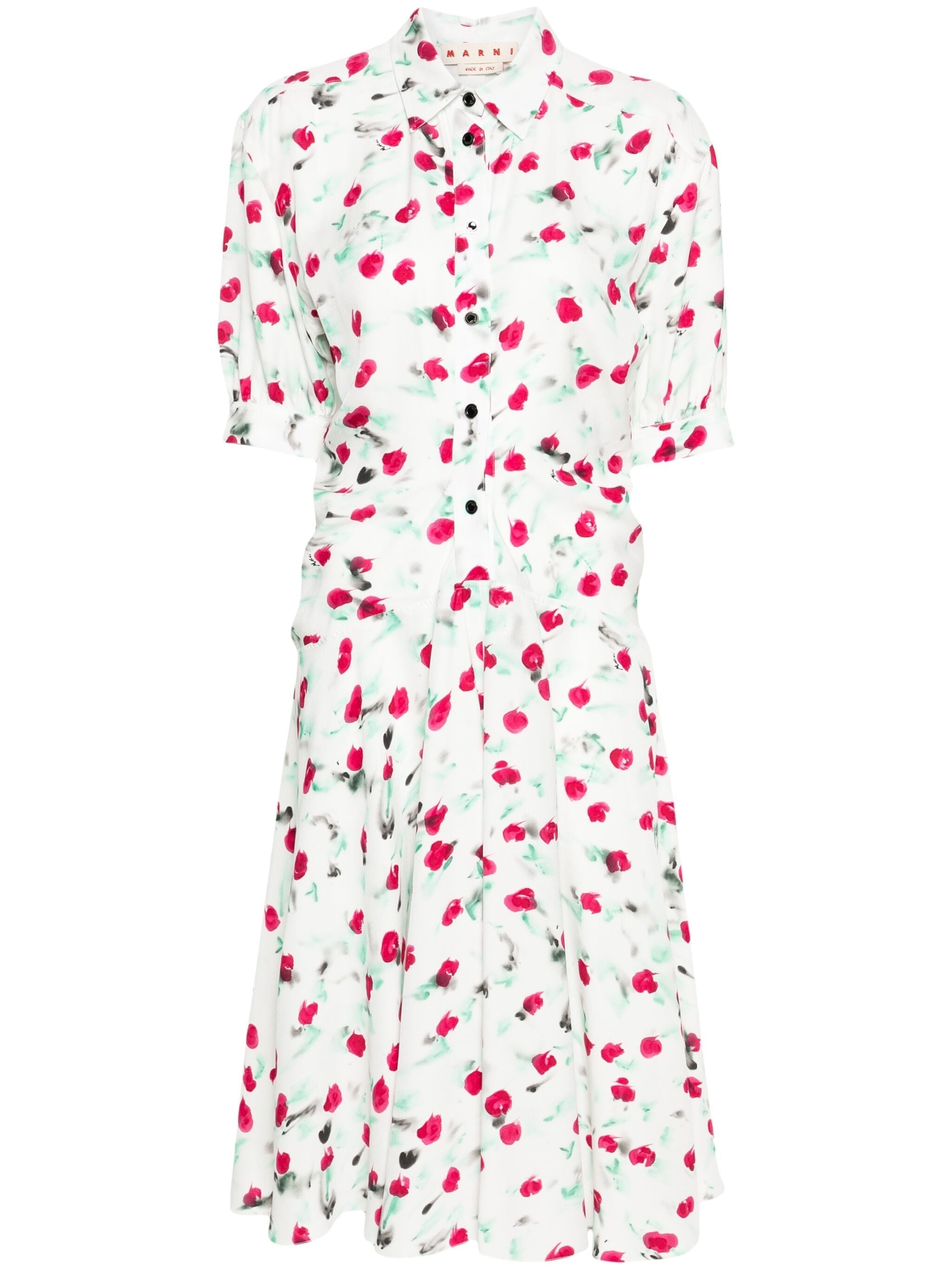 REVERIE-PRINT CREPE MIDI DRESS