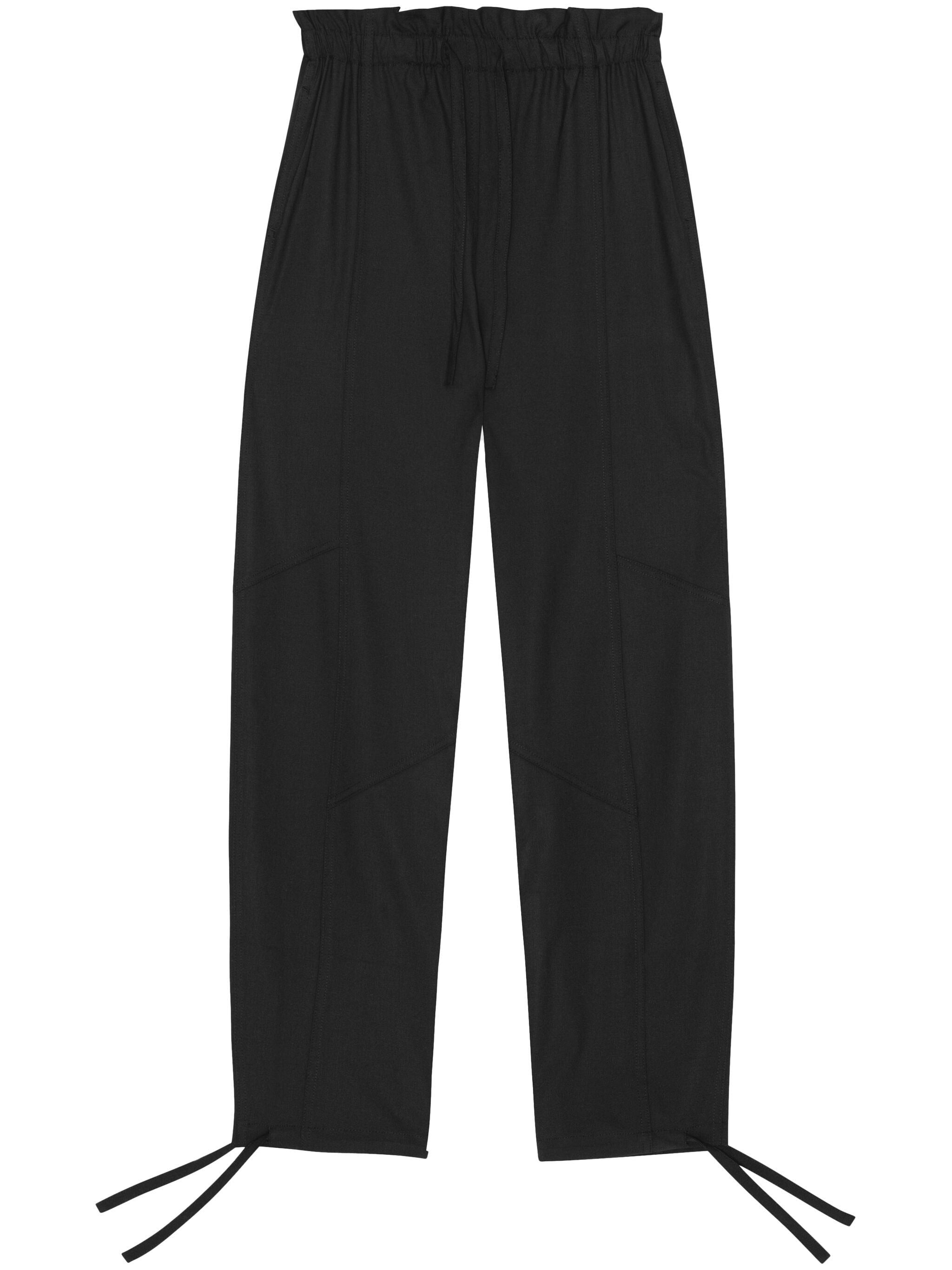 DRAPEY MELANGE DRAWSTRING-WAIST TROUSERS