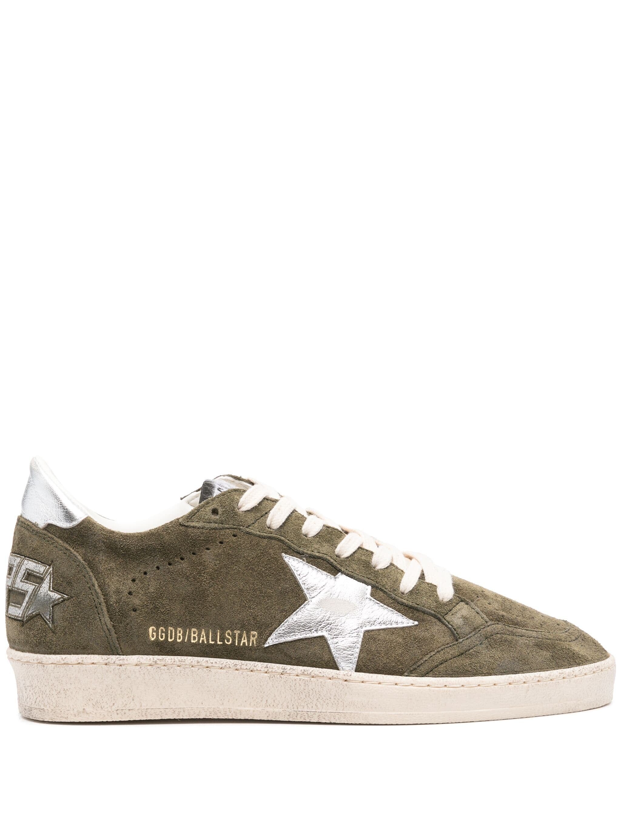 BALL STAR TONGUE LAMINATED STAR SUEDE SNEAKERS