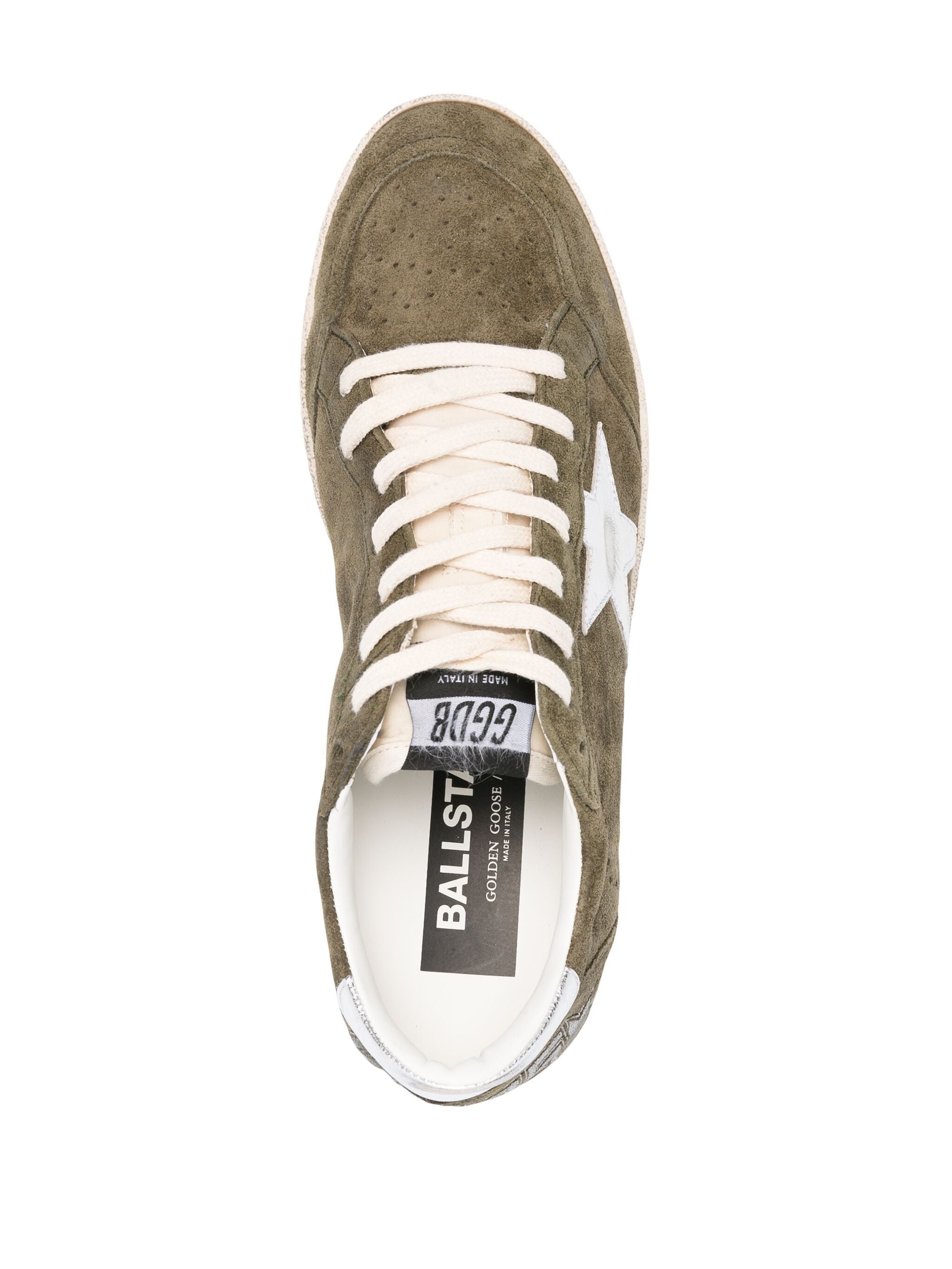 BALL STAR TONGUE LAMINATED STAR SUEDE SNEAKERS