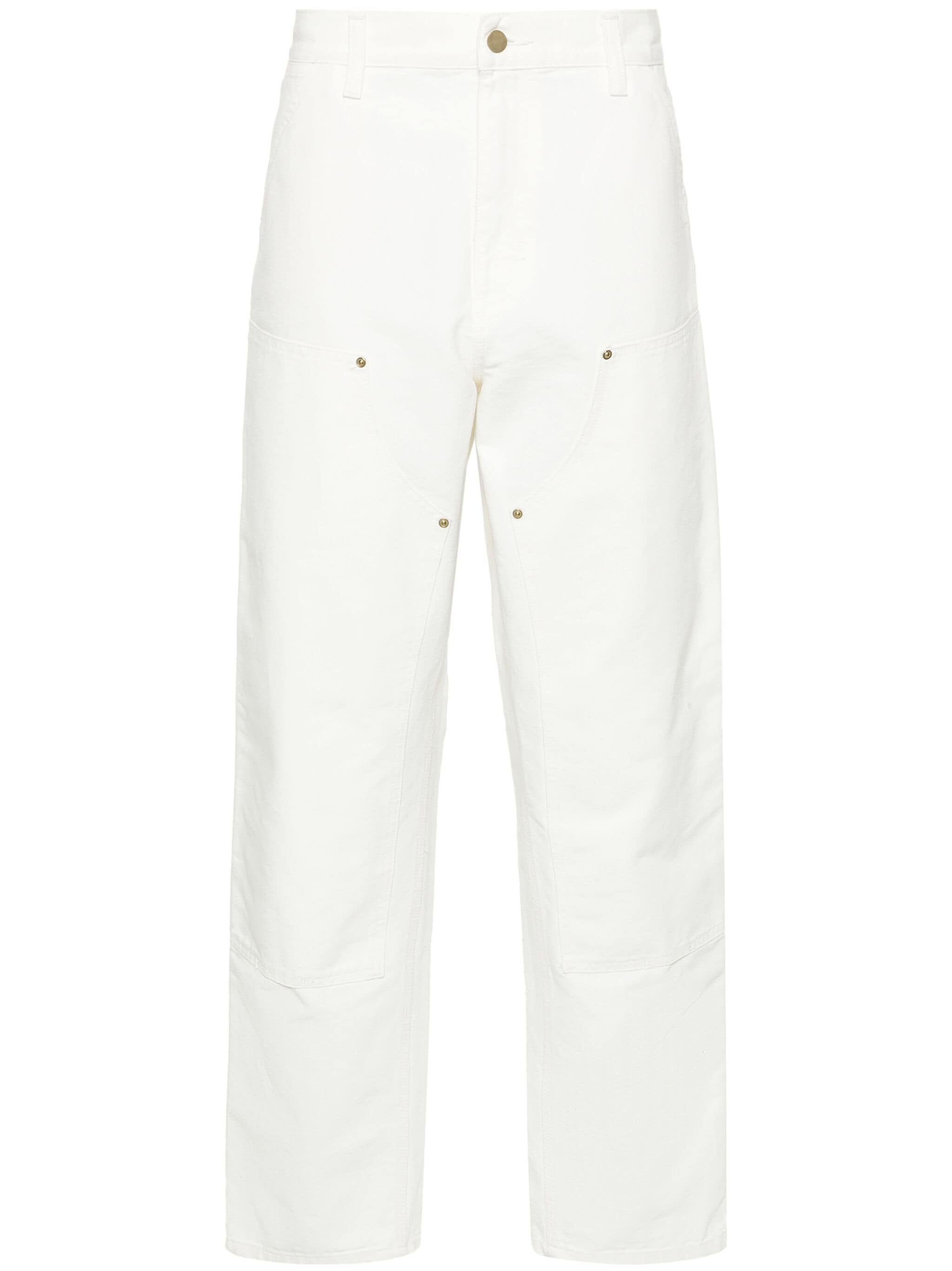 DOUBLE-KNEE ORGANIC-COTTON CANVAS TROUSERS