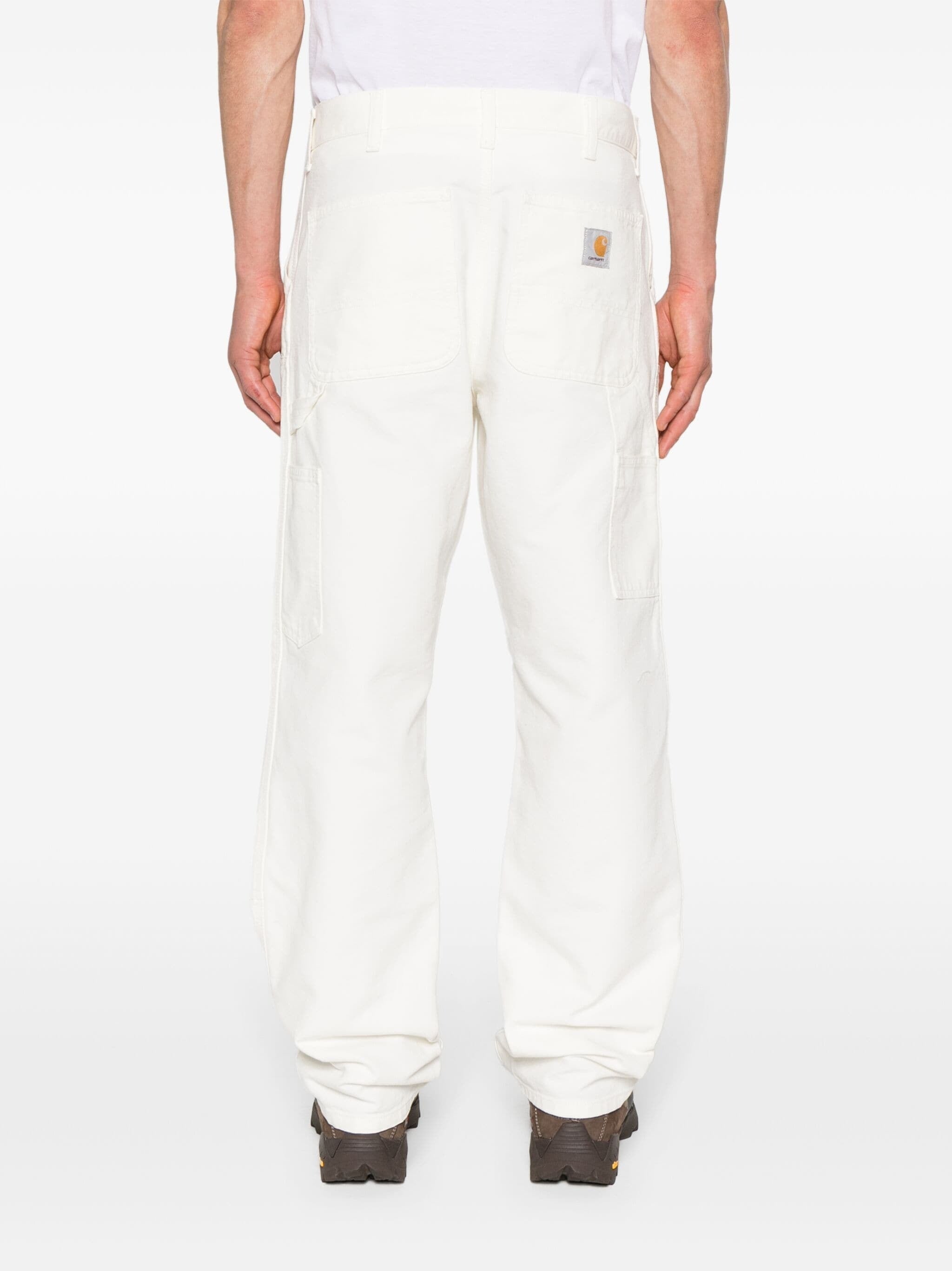 DOUBLE-KNEE ORGANIC-COTTON CANVAS TROUSERS