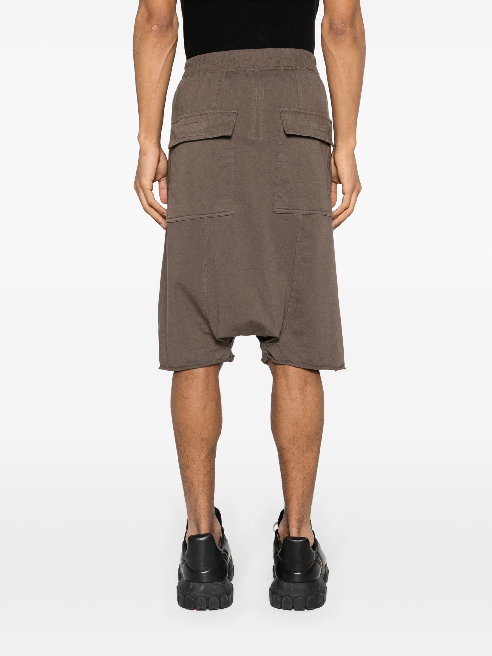 DROP-CROTCH DRAWSTRING TRACK SHORTS