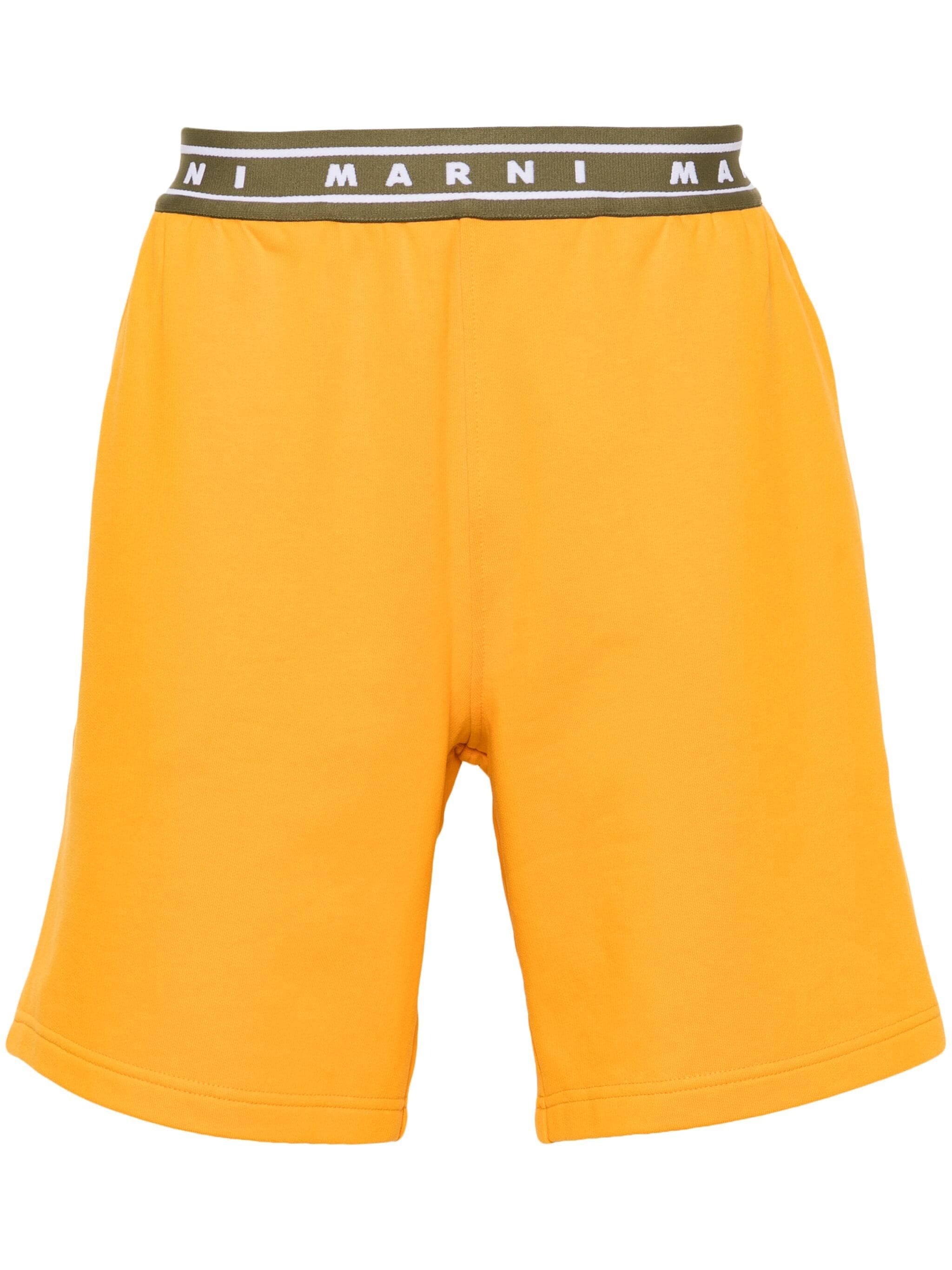 LOGO-PRINT STRAP COTTON WAISTBAND SHORTS