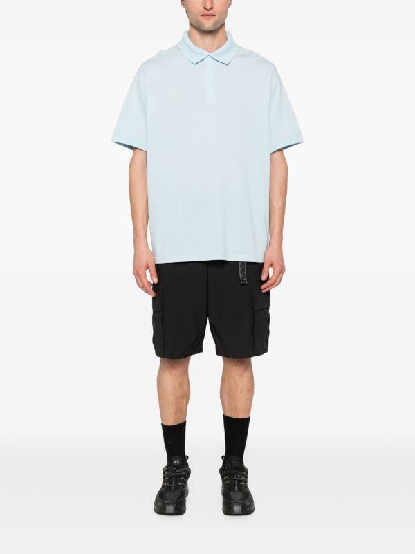 Y-3 LOGO-RUBBERISED COTTON PIQUÉ POLO SHIRT