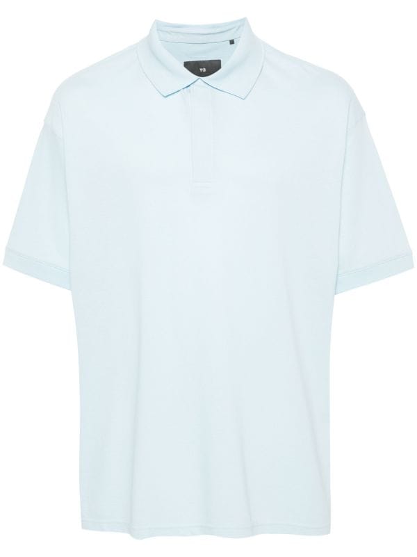 Y-3 LOGO-RUBBERISED COTTON PIQUÉ POLO SHIRT