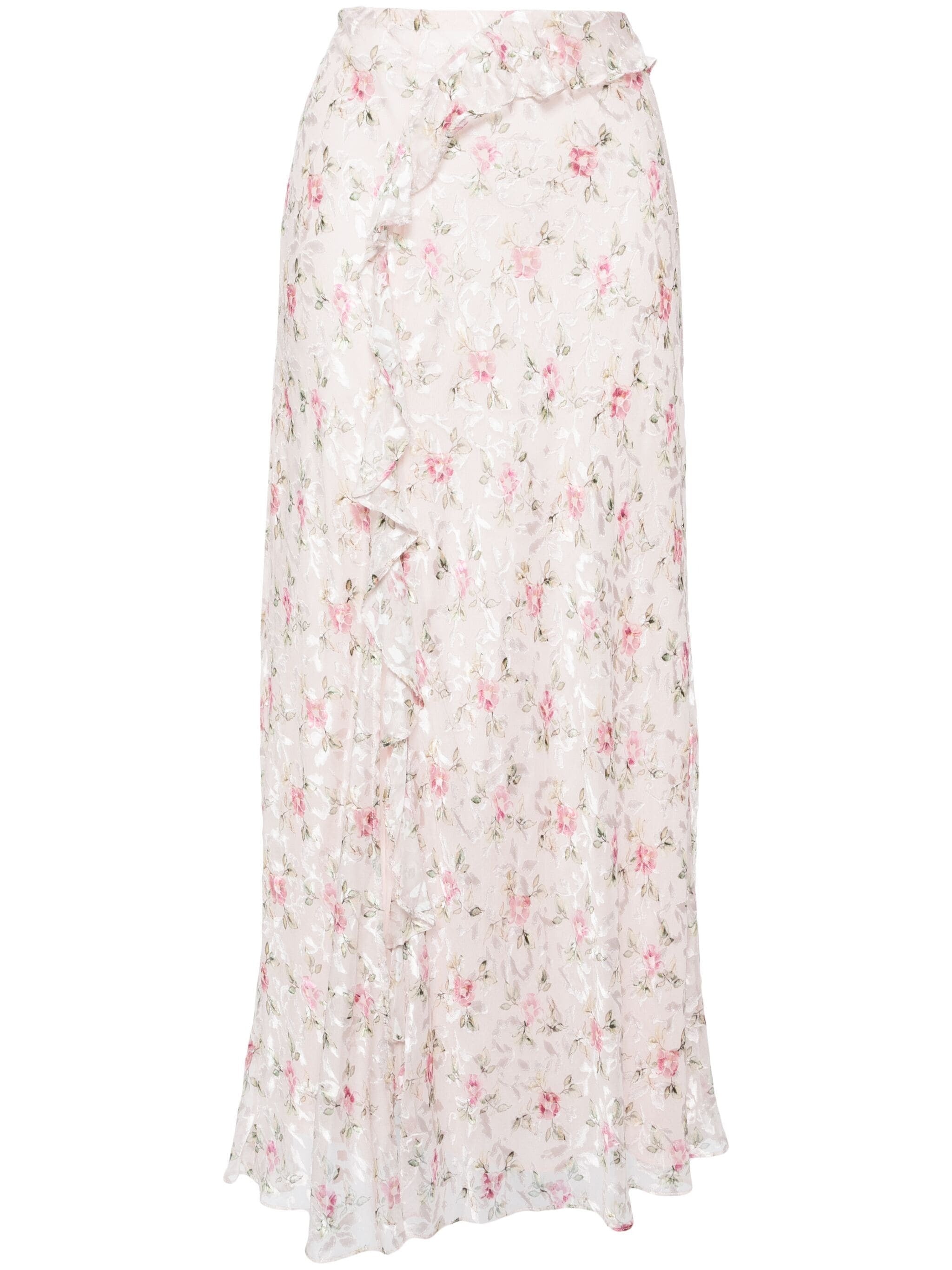 SUMI FLORAL-PRINT FIL COUPÉ CHIFFON MAXI SKIRT