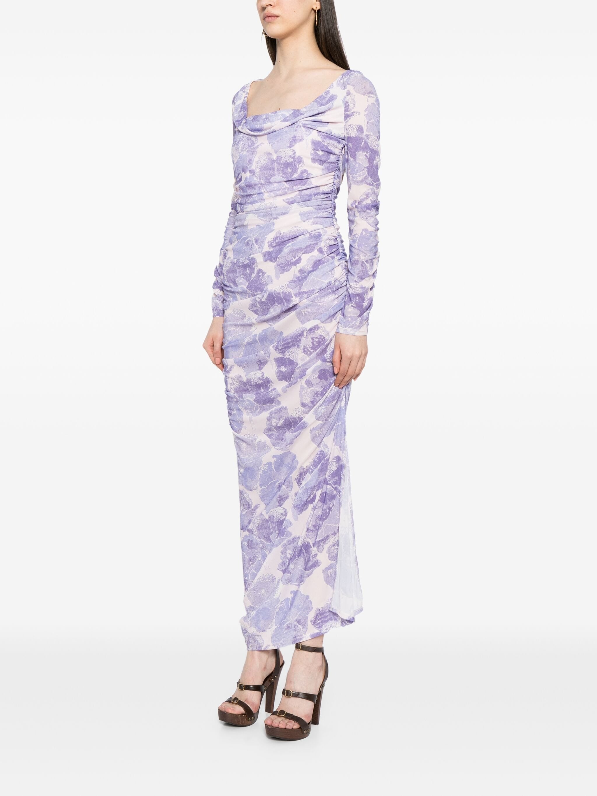 SOLANA STRETCH FLORAL-PRINT MAXI DRESS