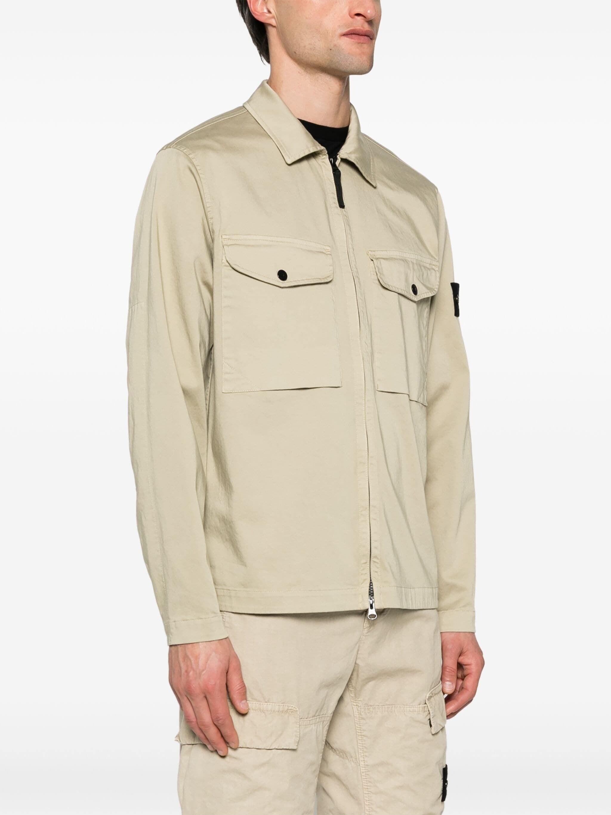 COMPASS-BADGE GABARDINE JACKET