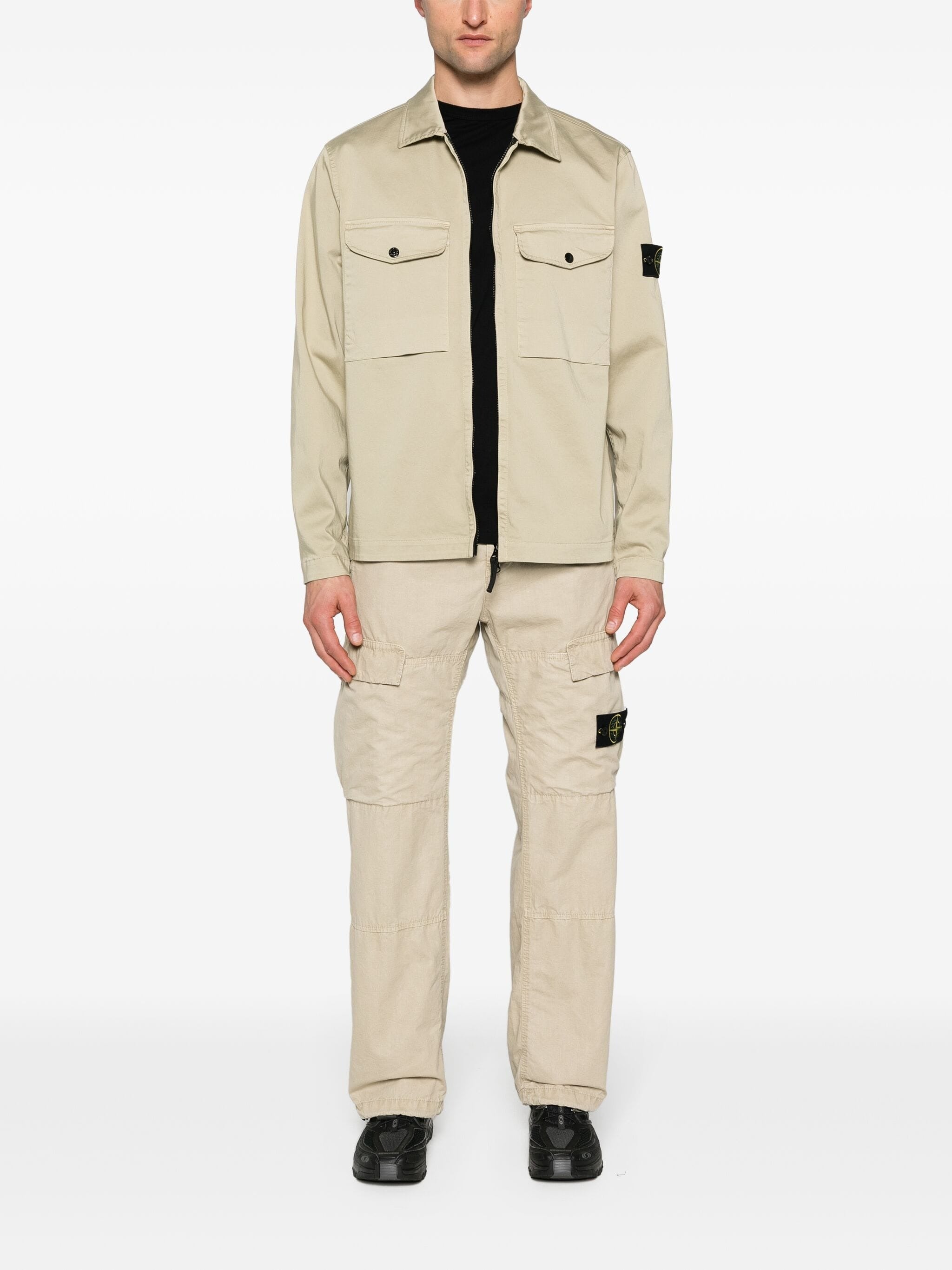 COMPASS-BADGE GABARDINE JACKET