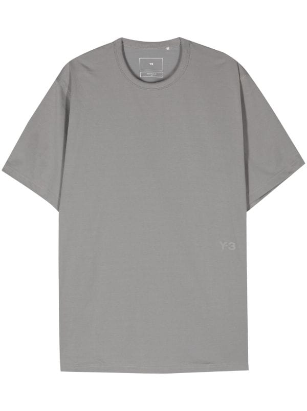 Y-3 LOGO-PRINT COTTON-BLEND CREW NECK T-SHIRT