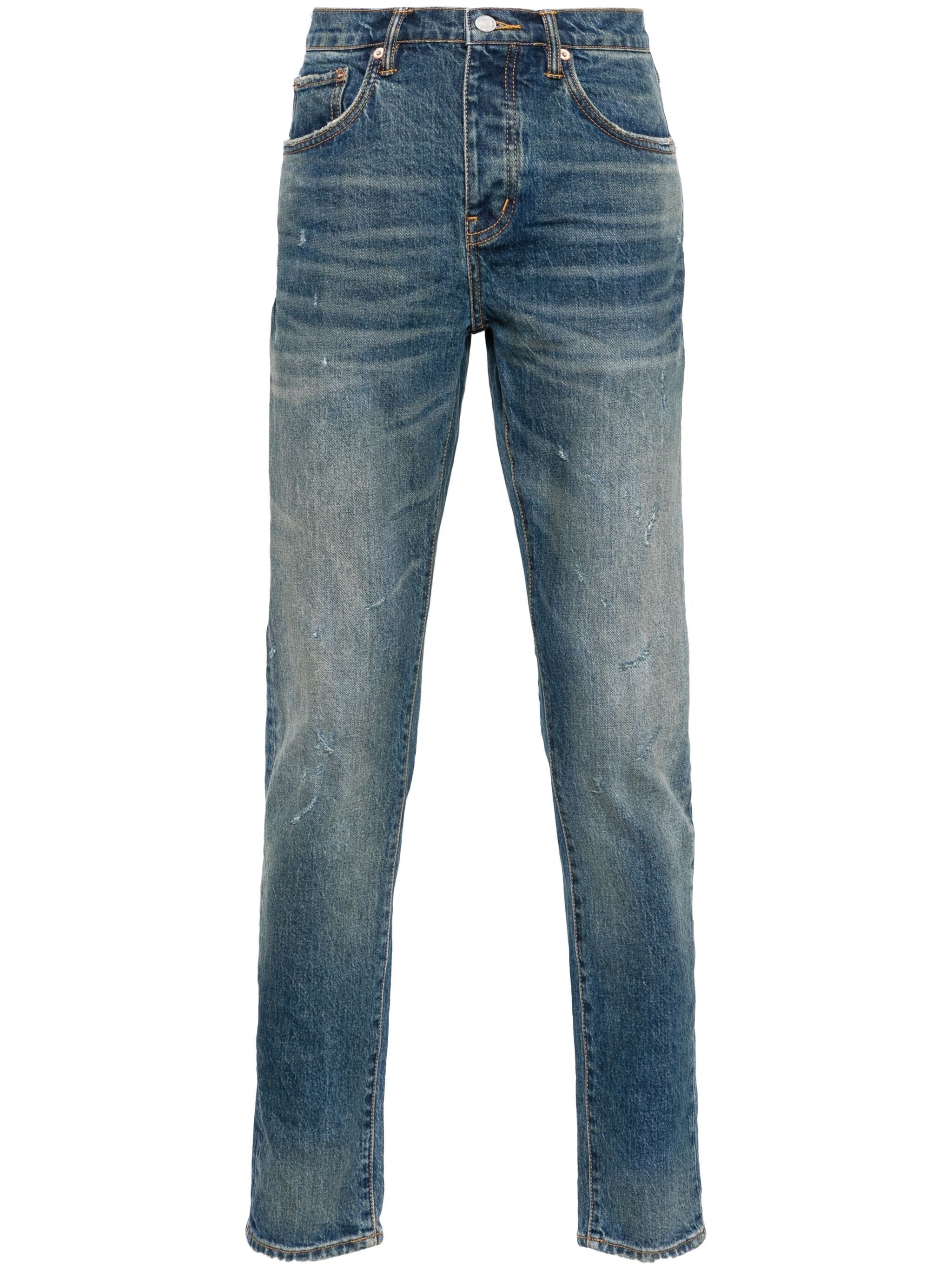 P001 LOW-RISE WHISKERING EFFECT SKINNY JEANS