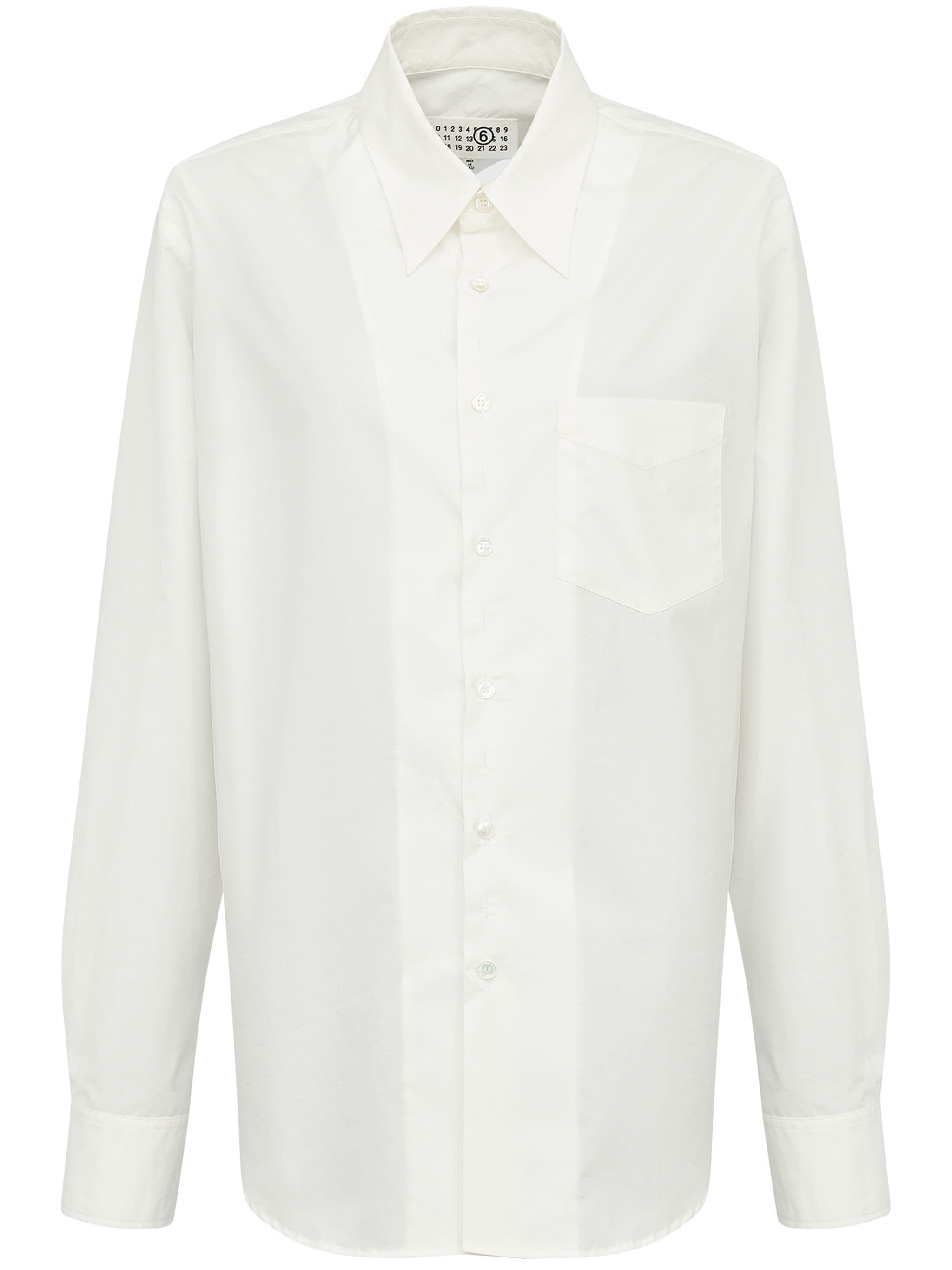 SLASH-DETAIL CLASSIC COLLAR COTTON SHIRT